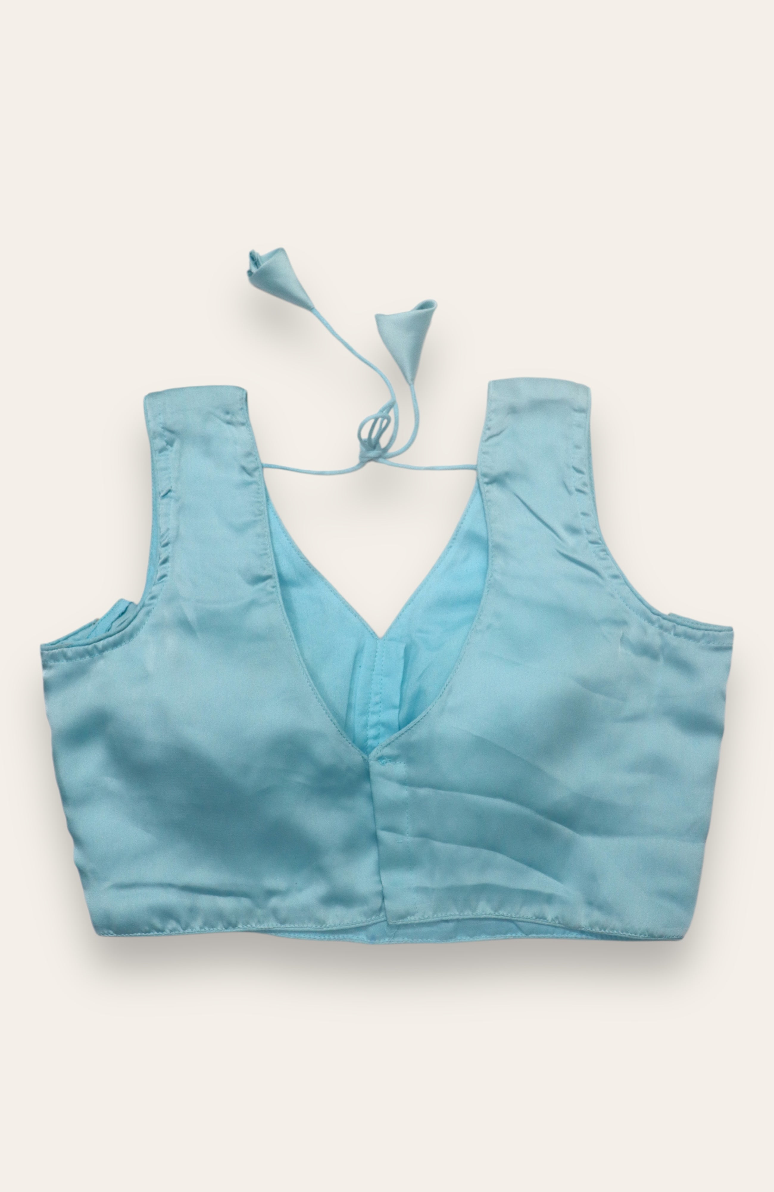 SLEEVELESS READYMADE BLOUSE - TEAL BLUE