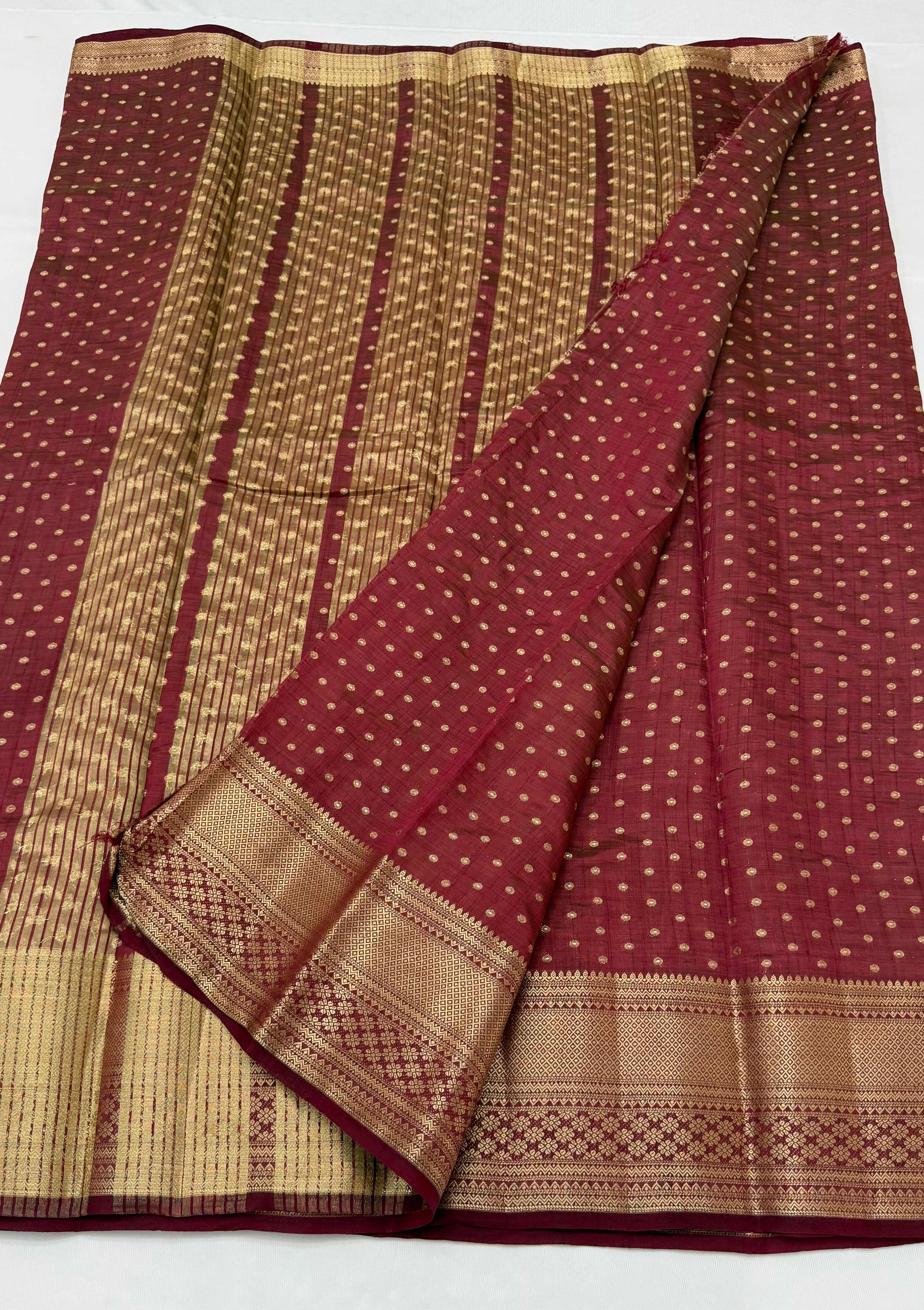 EXCLUSIVE TUSSAR SILK SAREE - MAROON