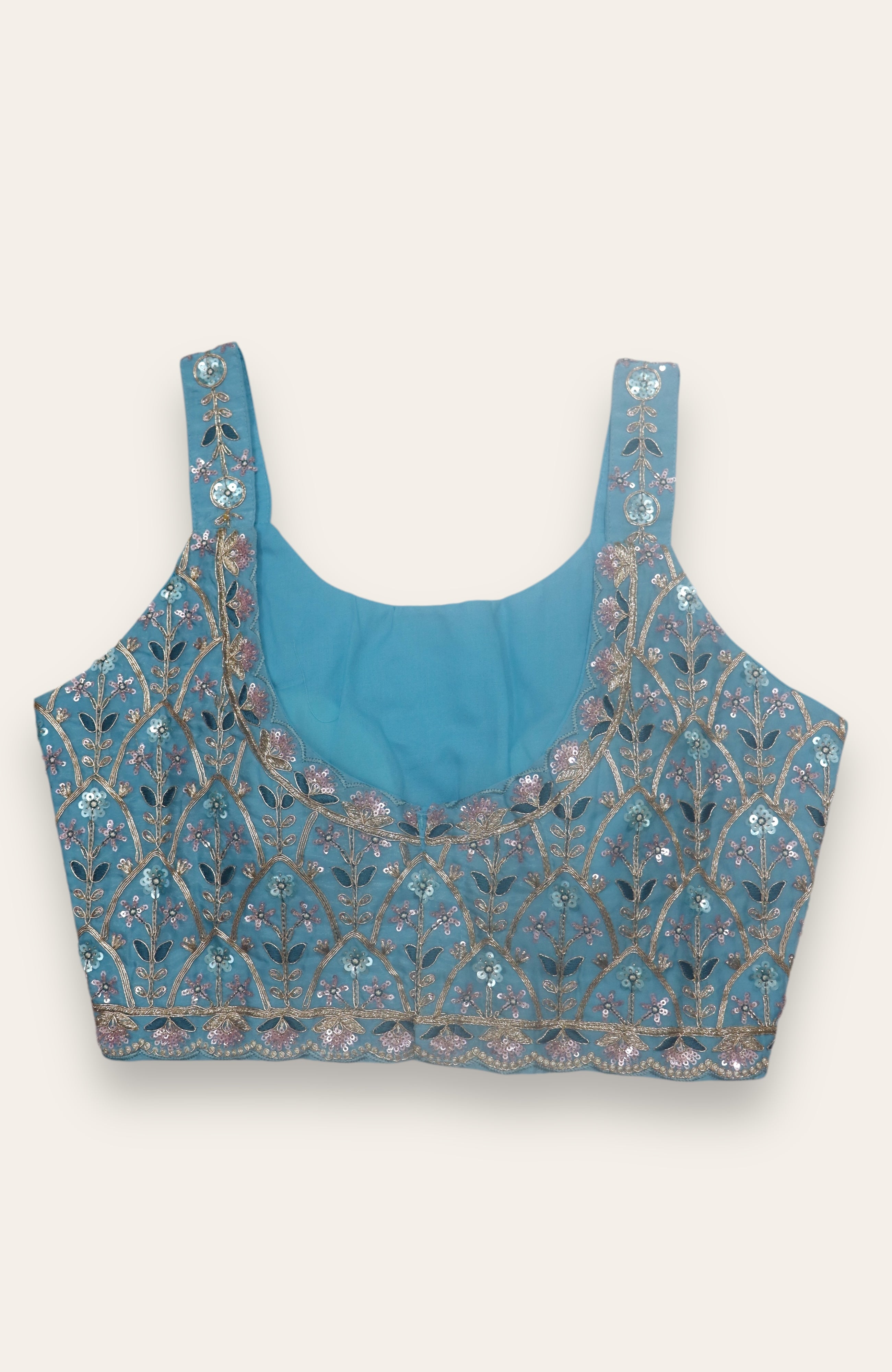 SLEEVELESS READYMADE BLOUSE - POWDER BLUE