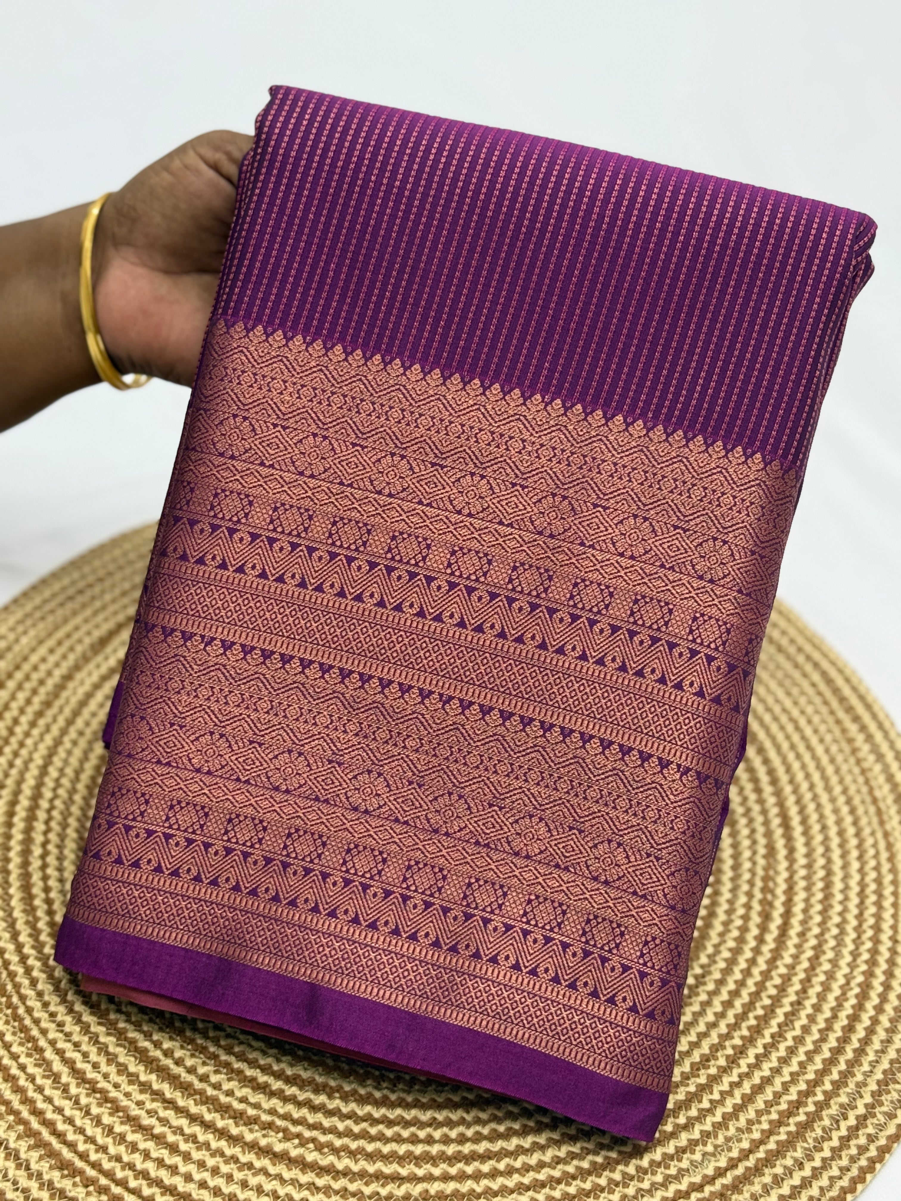 PREMIUM SEMI KANCHI SILK SAREE - LOLLIPOP VIOLET