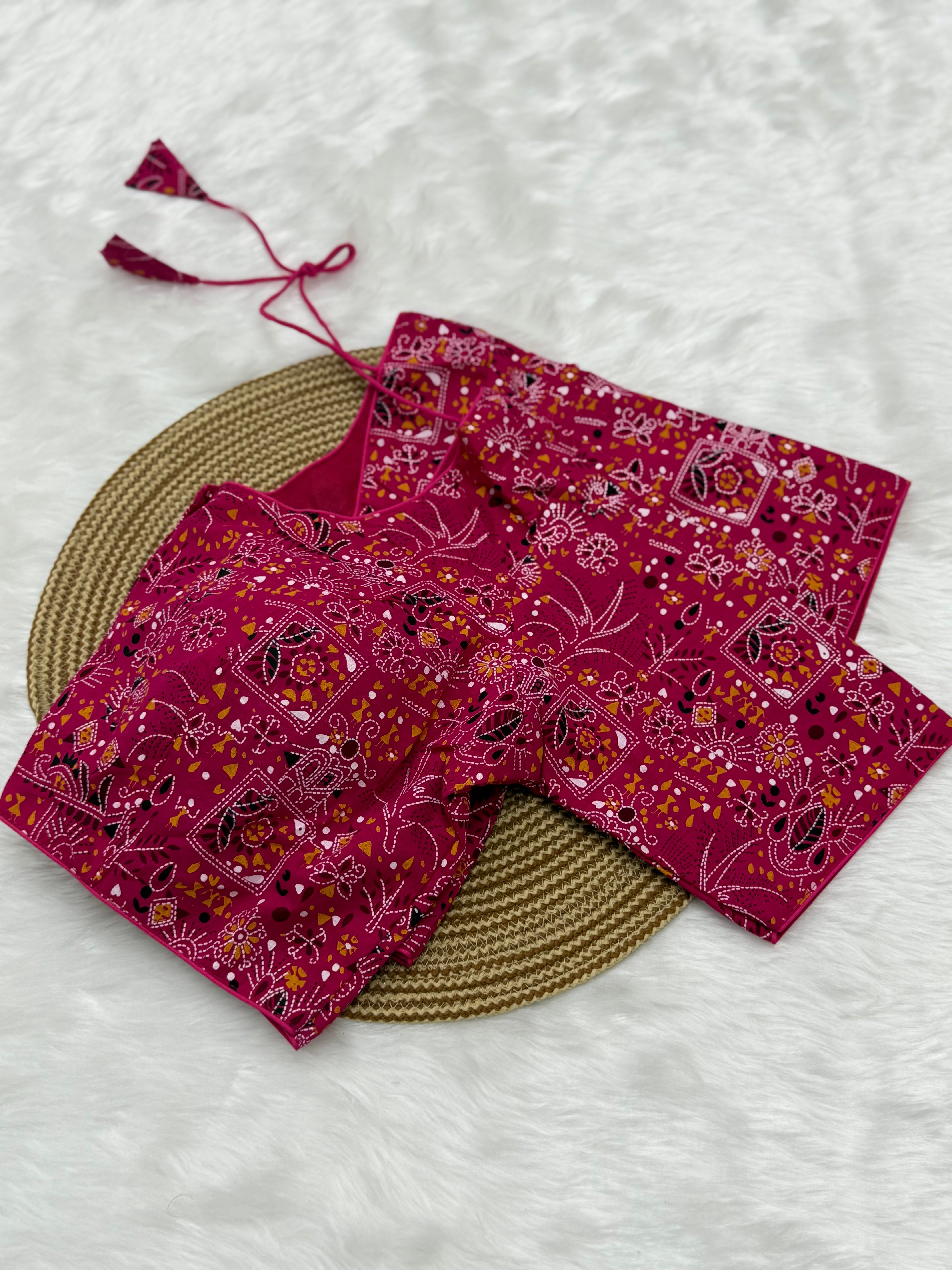 HIGH NECK COTTON READYMADE BLOUSE