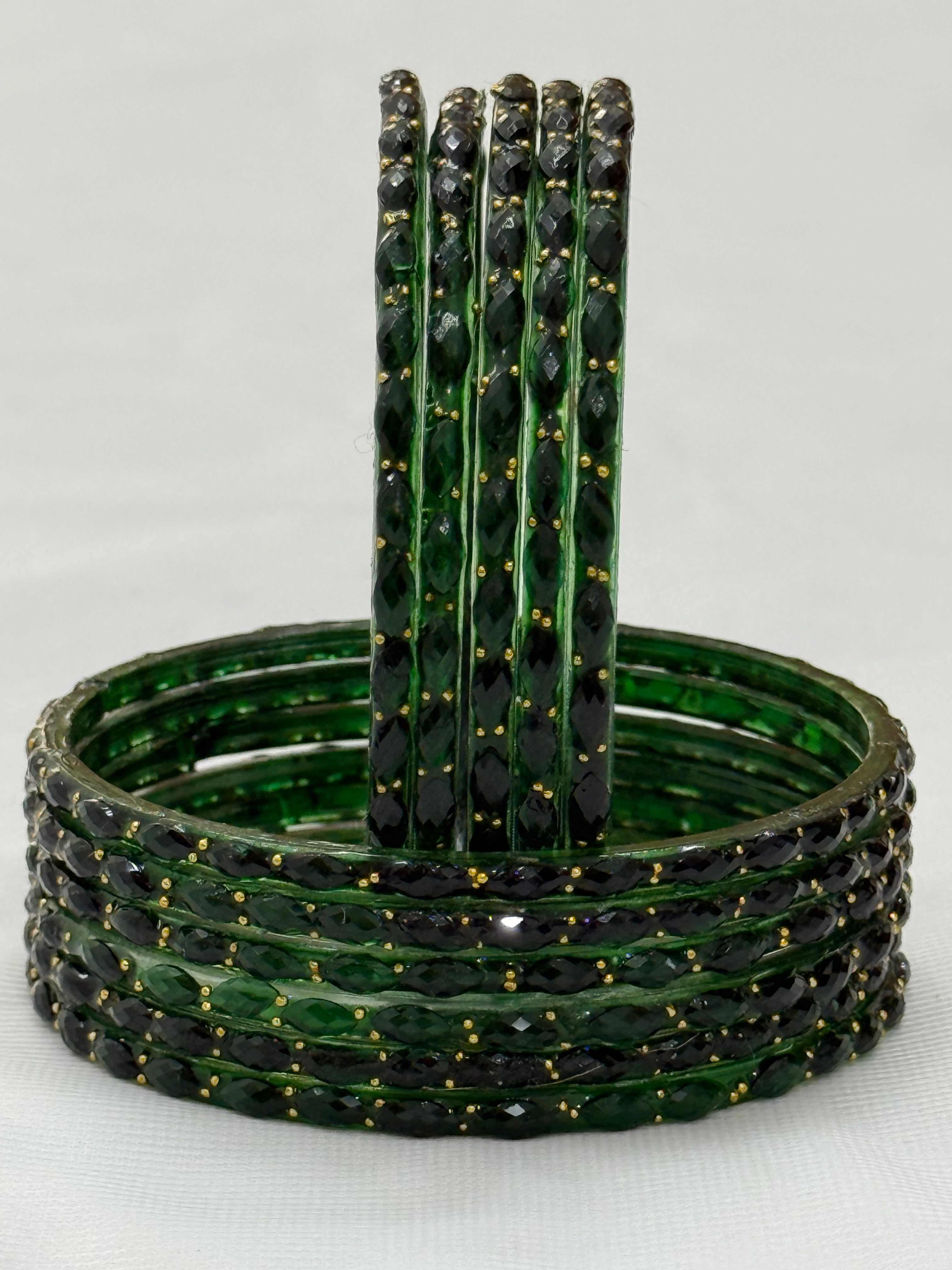 RAINDROP GLASS BANGLES PACK OF 12