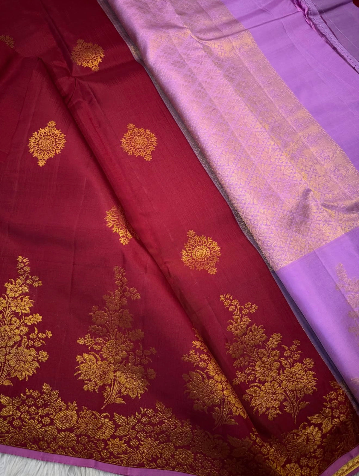 KANCHIPURAM PURE SILK SAREE | SILKMARK® CERTIFIED - DEEP RED