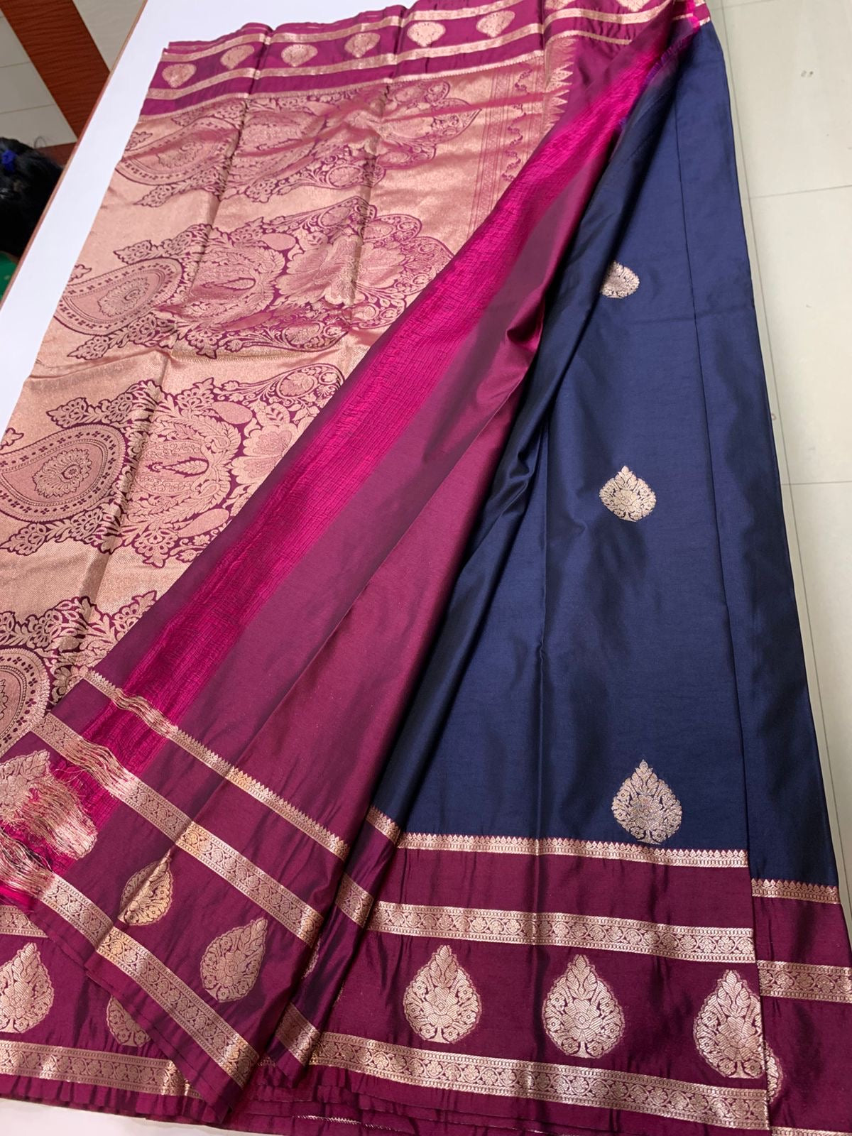 PREMIUM SOFT SEMI KANCHI SILK SAREE - BLUE