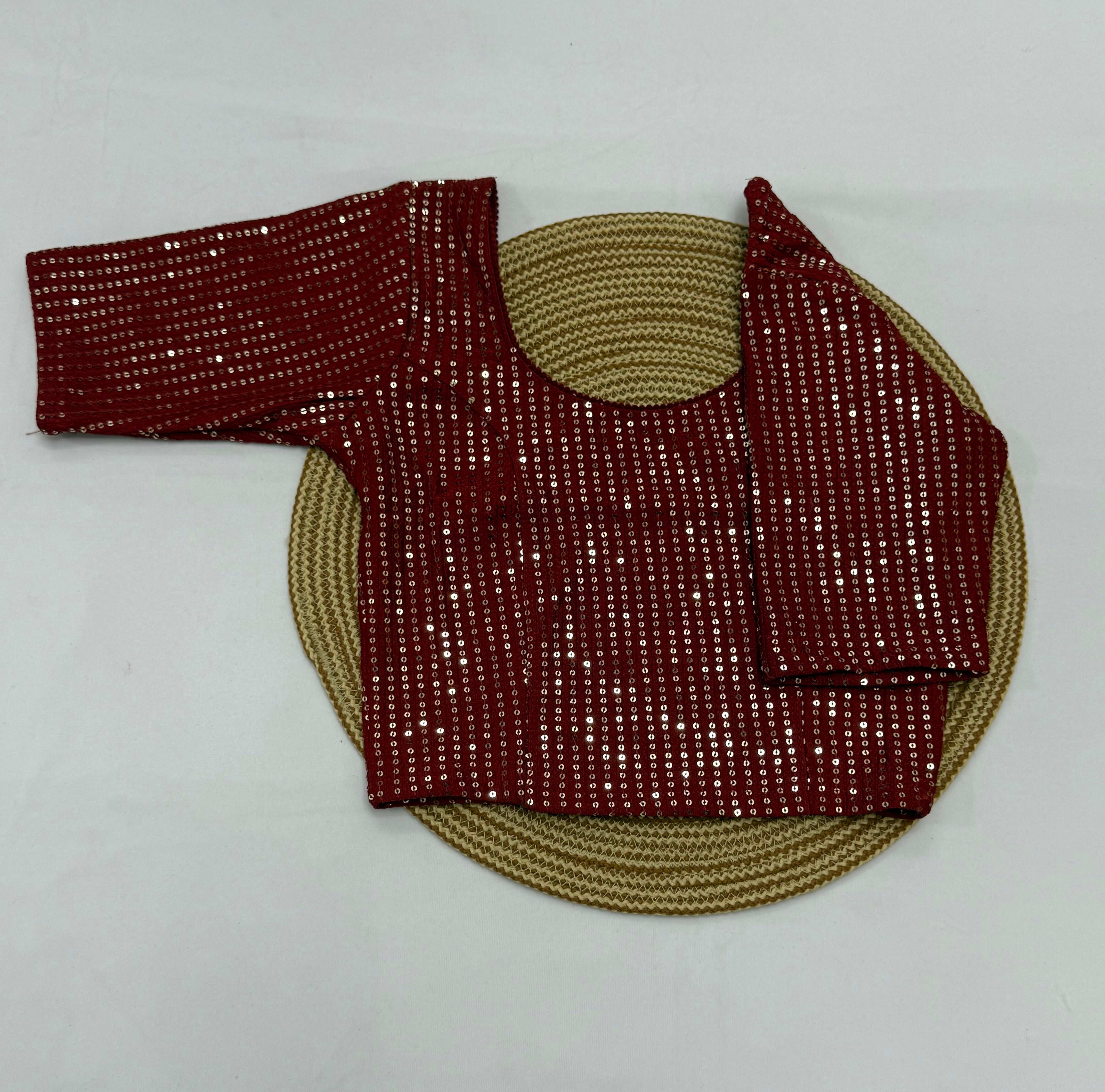 FANCY ELBOW SLEEVE STRETCHABLE BLOUSE