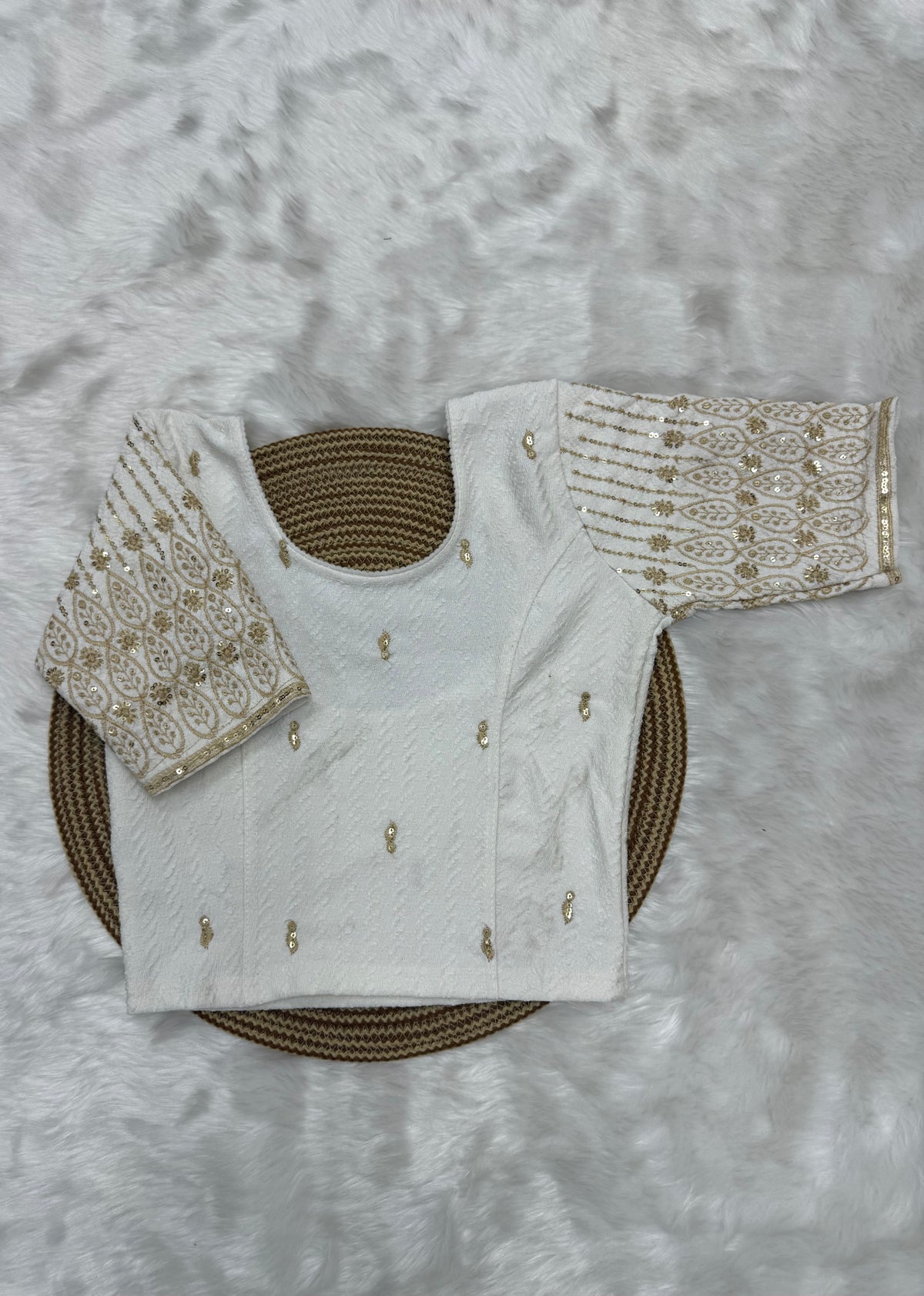 DESIGNER STRETCHABLE BLOUSE - OFFWHITE
