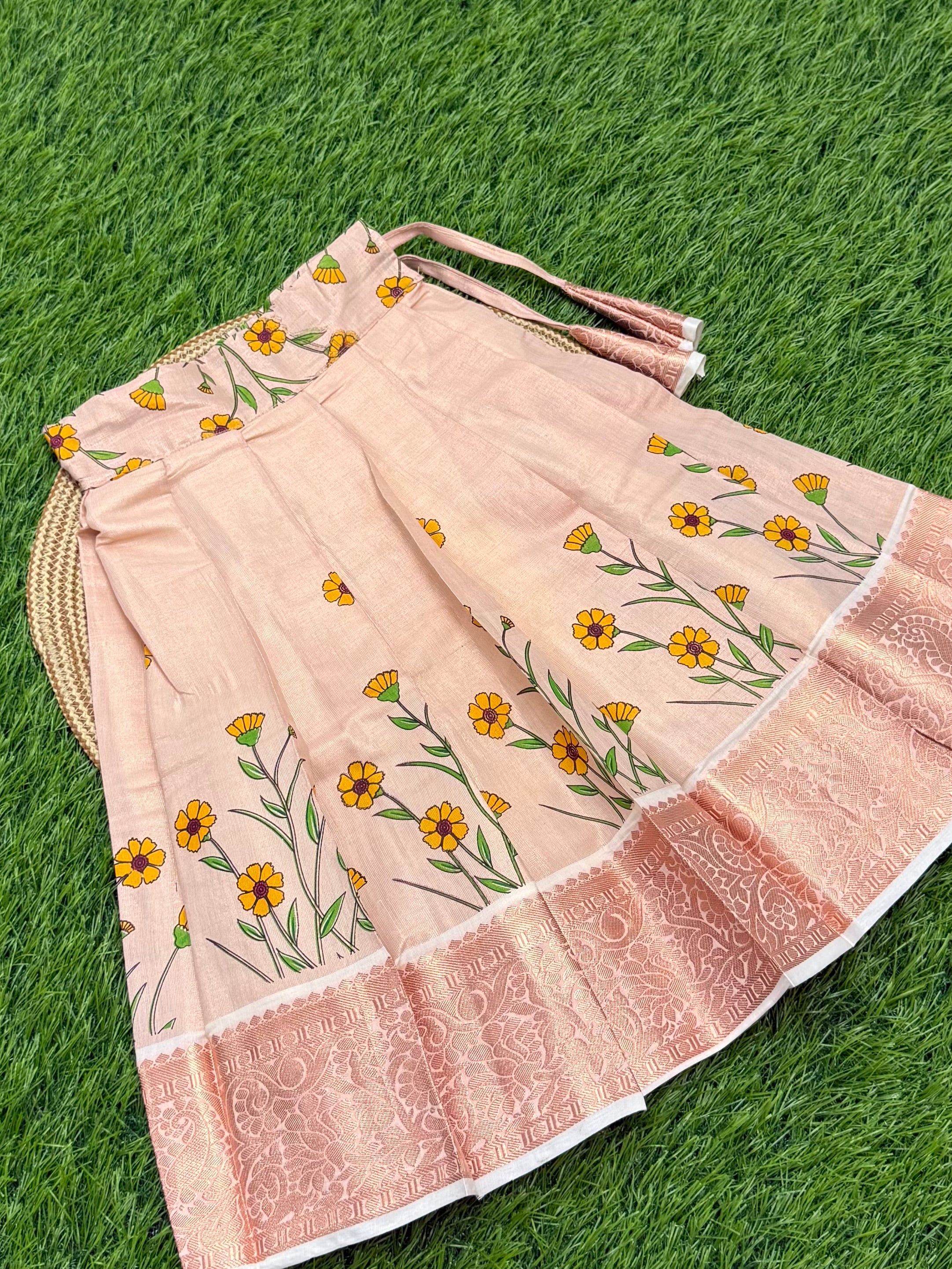 KIDS GIRL'S PATTU PAVADAI - ROSE GOLD