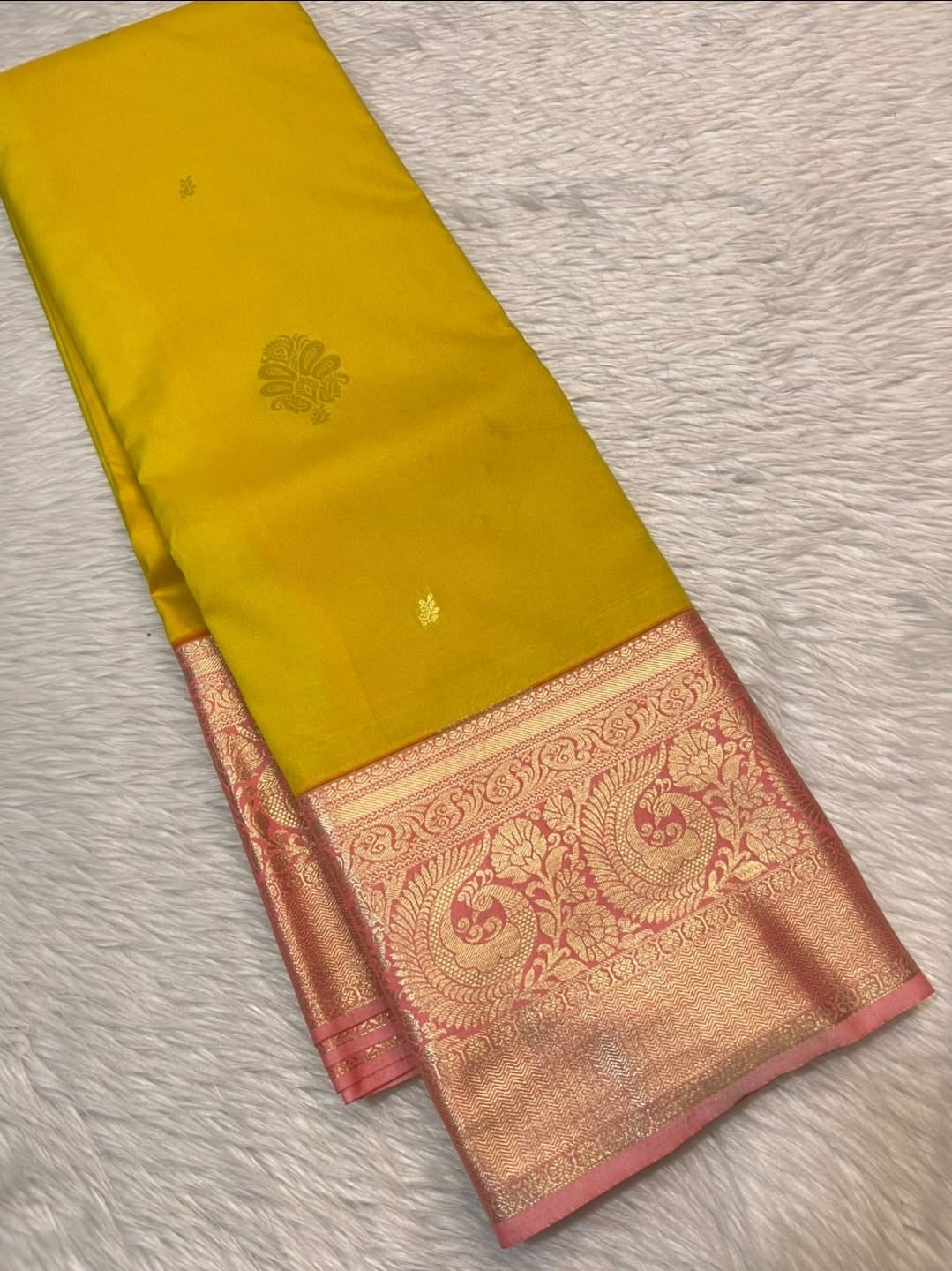 PREMIUM SEMI KANCHI SILK SAREE - GOLDEN MUSTARD