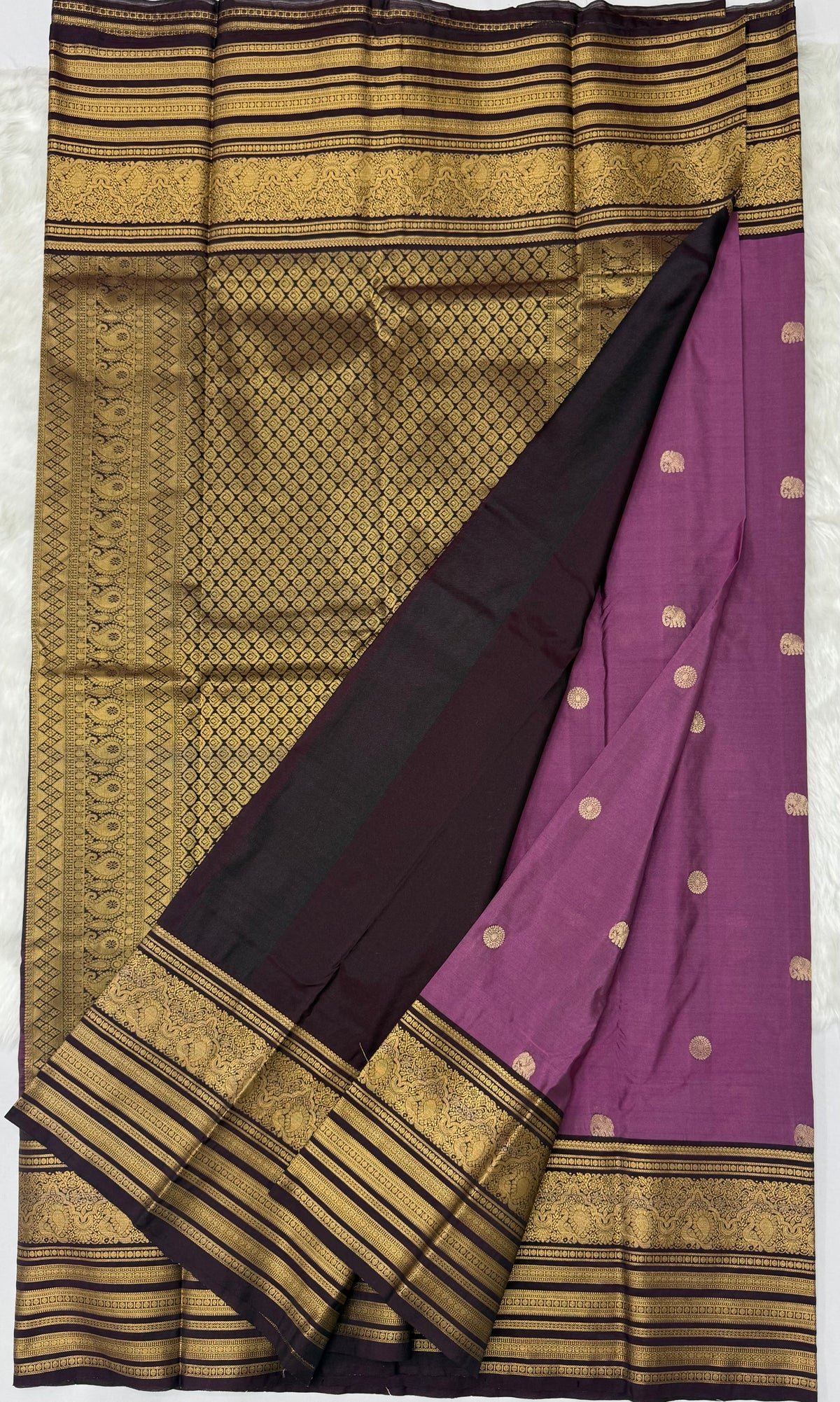 PREMIUM SEMI KANCHI SILK SAREE - ORCHID PURPLE
