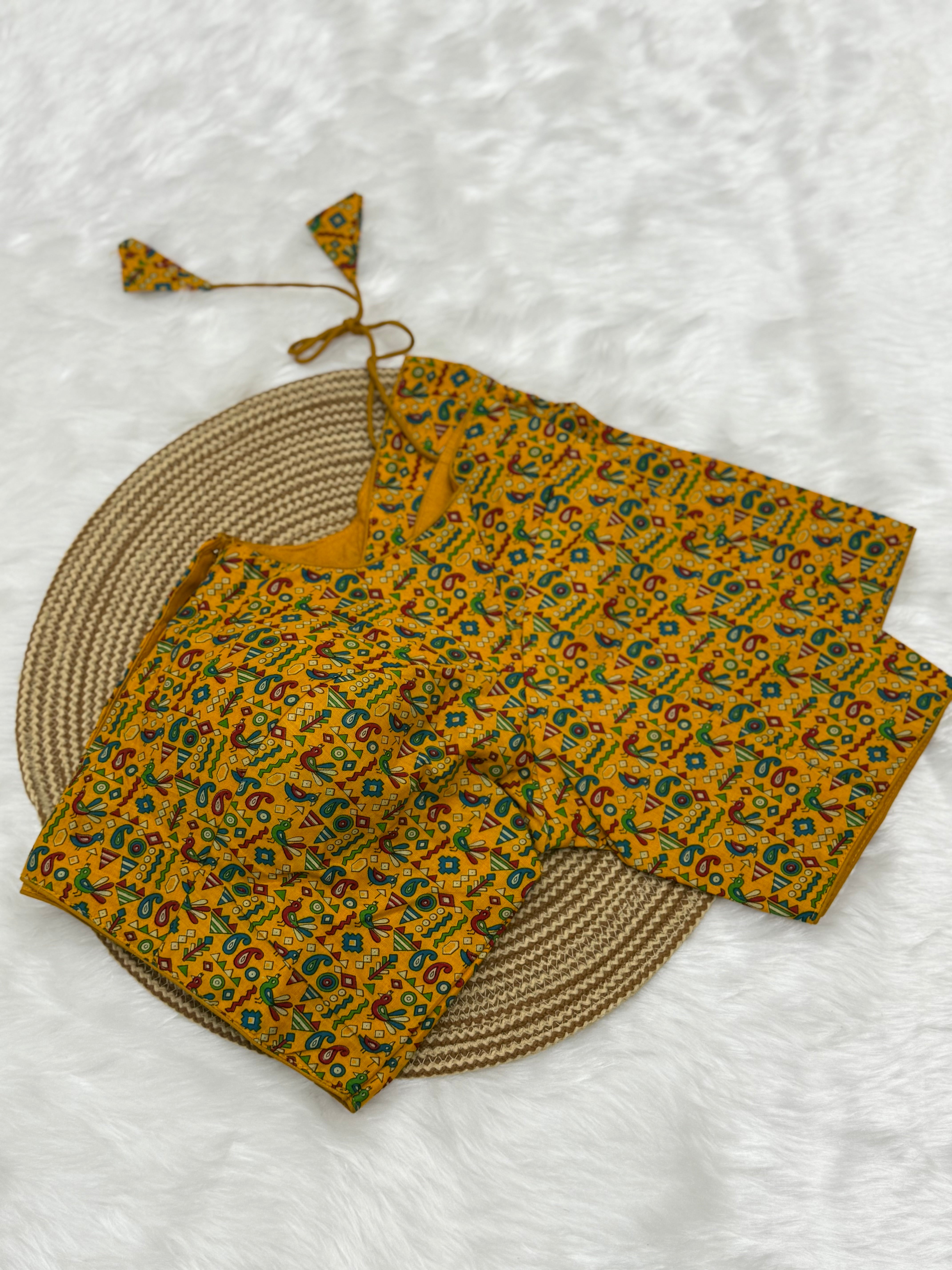 HIGH NECK COTTON READYMADE BLOUSE
