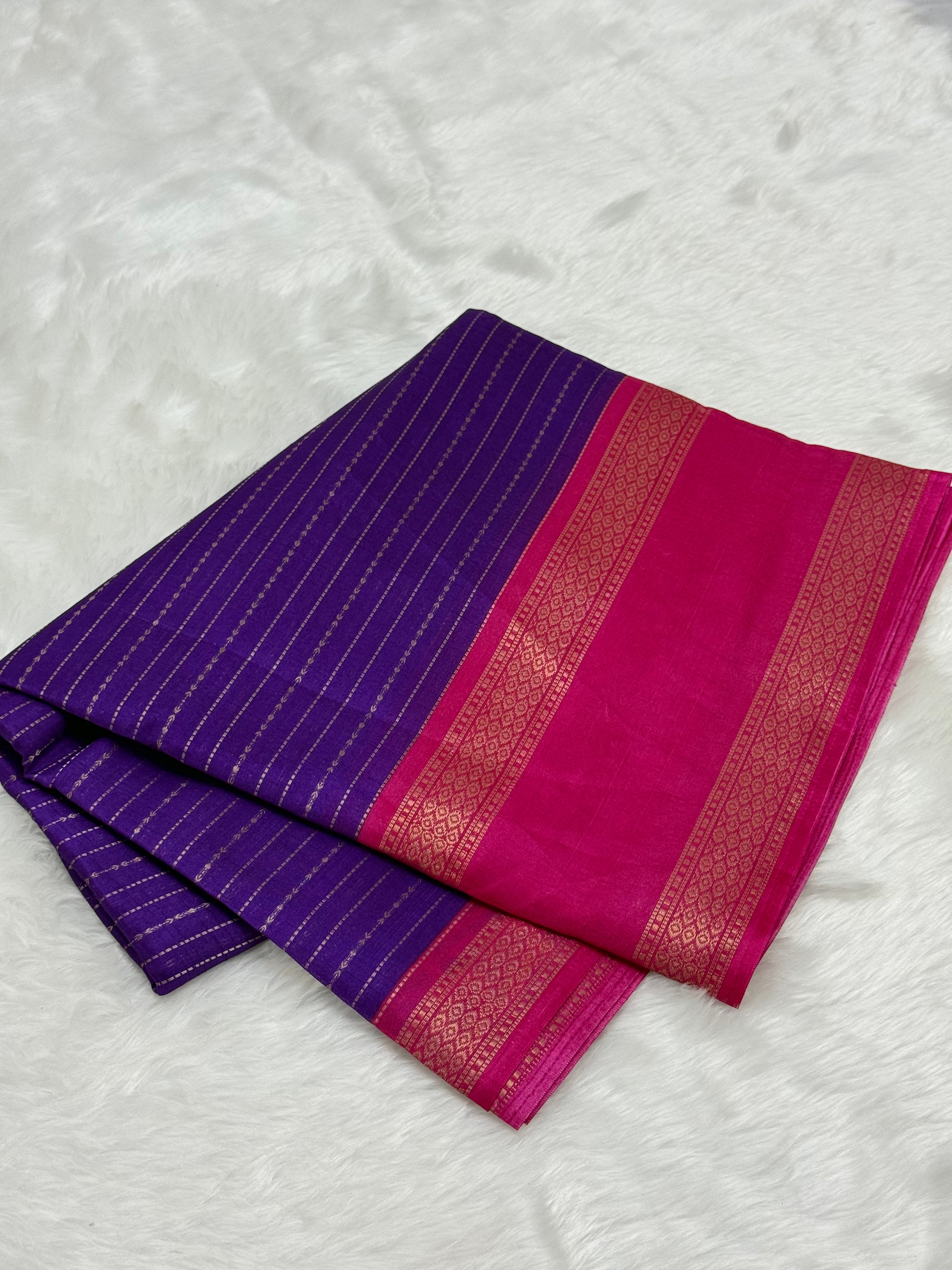 FANCY MYSORE SILK SAREES - EGGPLANT