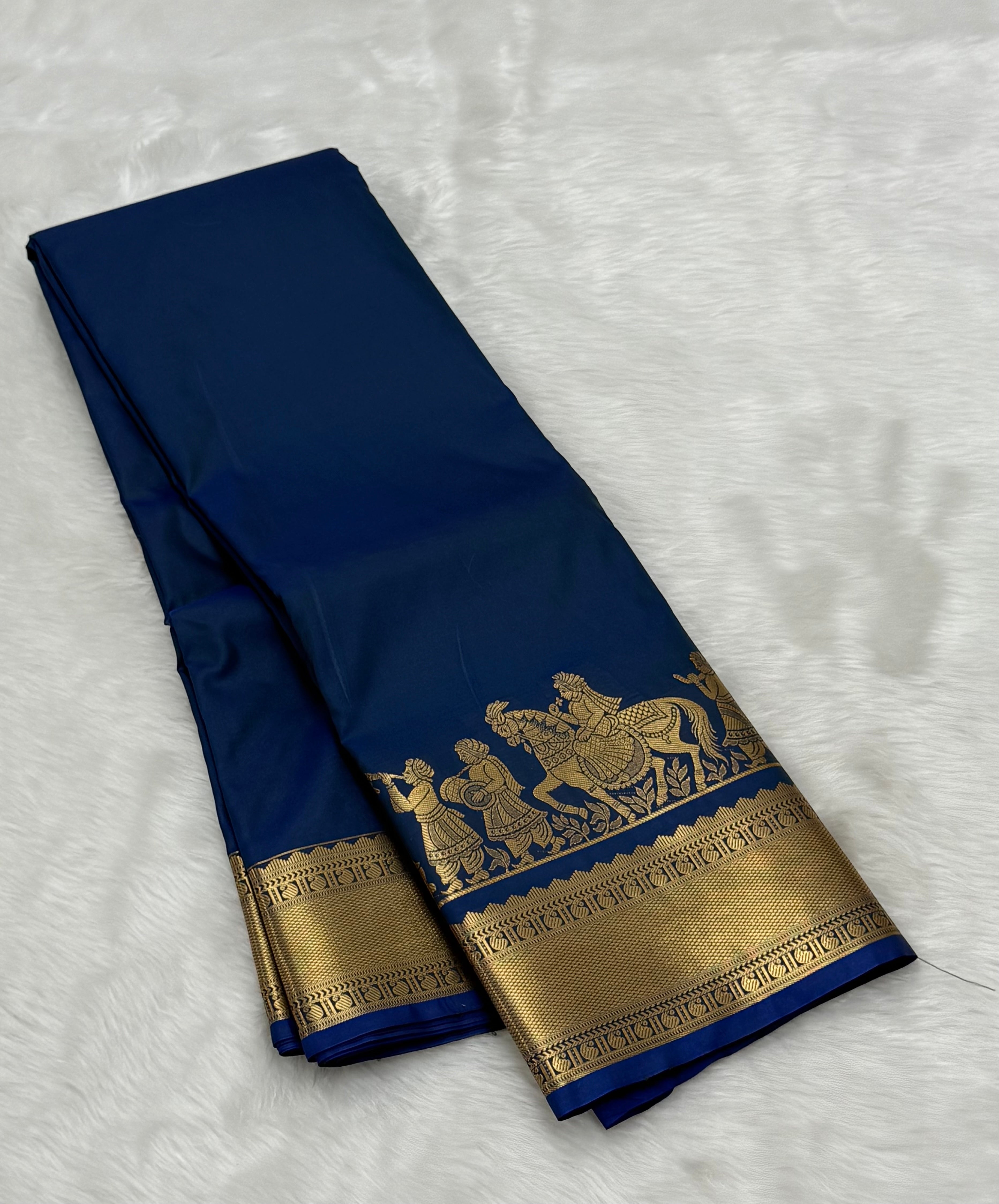 TRENDING PALLAKU DESIGN SOFT SILK SAREE - SPACE BLUIE