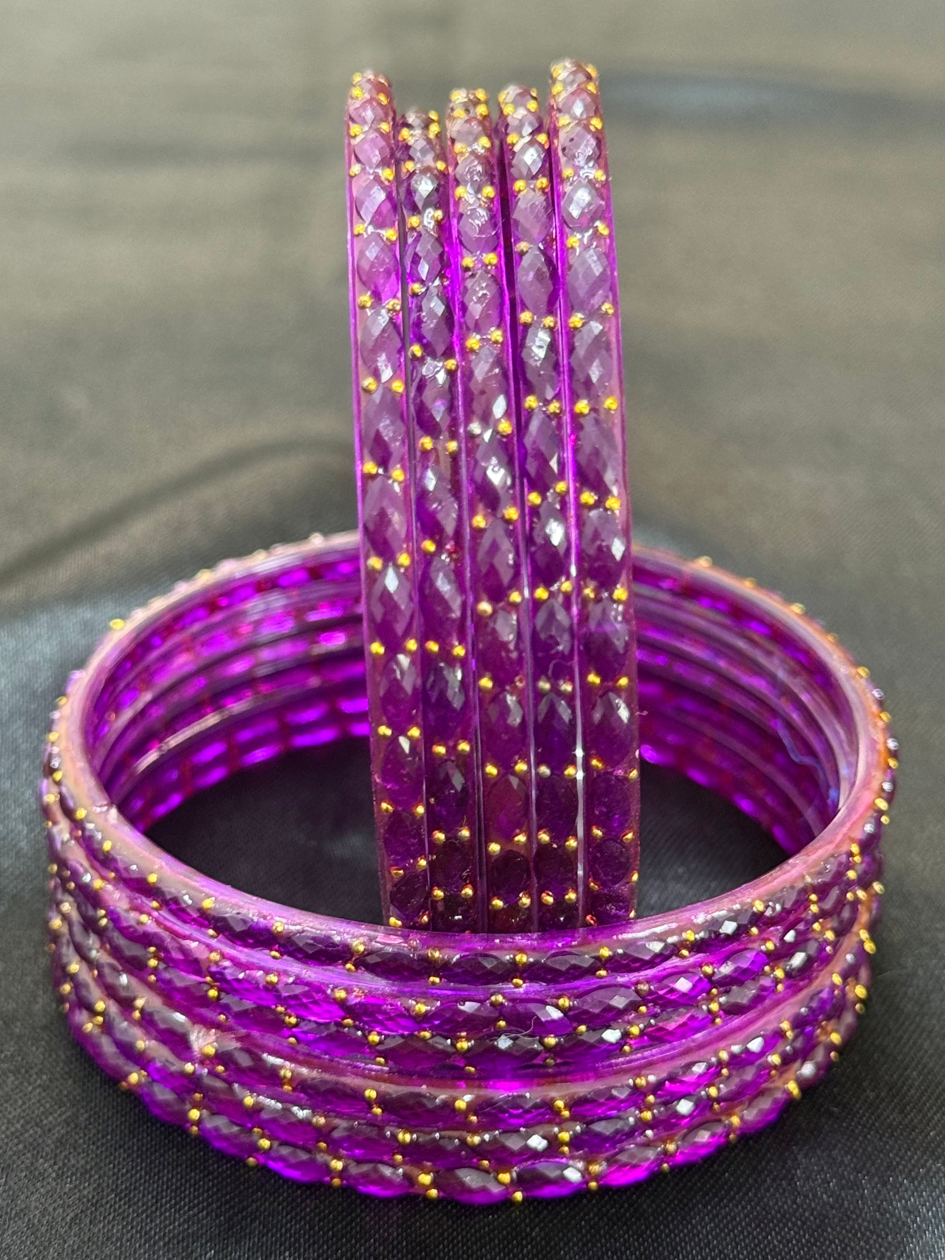 RAINDROP GLASS BANGLES PACK OF 12