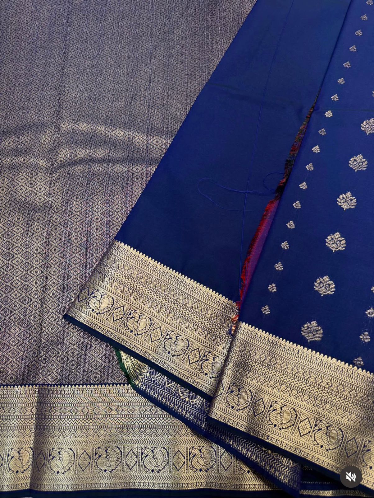 PREMIUM SEMI KANCHI SILK SAREE - NAVY BLUE