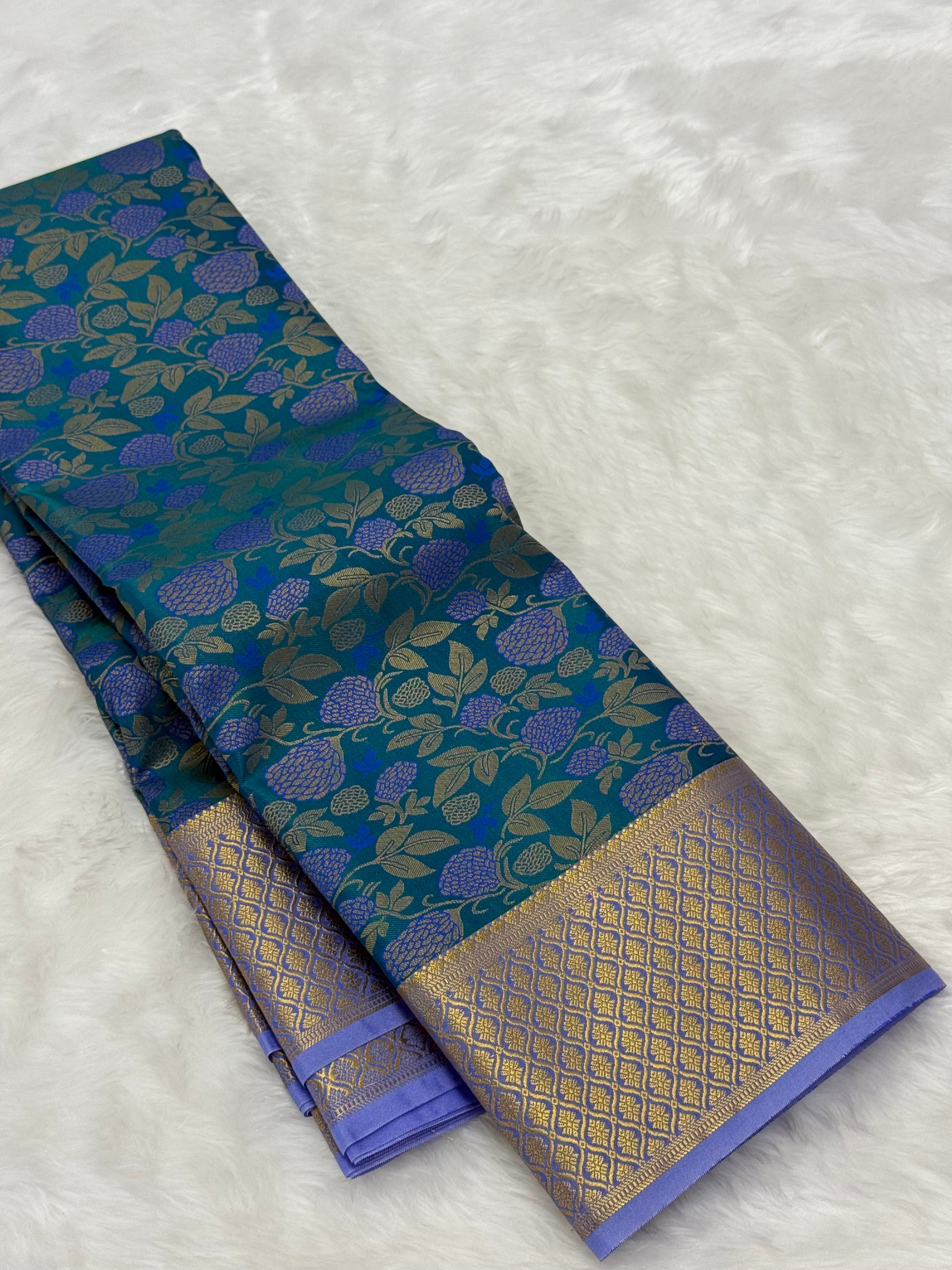 KARUNYA'S SPECIAL PREMIUM  SILK SAREE - TEAL GREEN