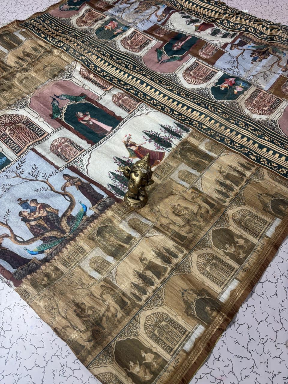 FANCY CRUSH SILK SAREE - MULTICOLOUR