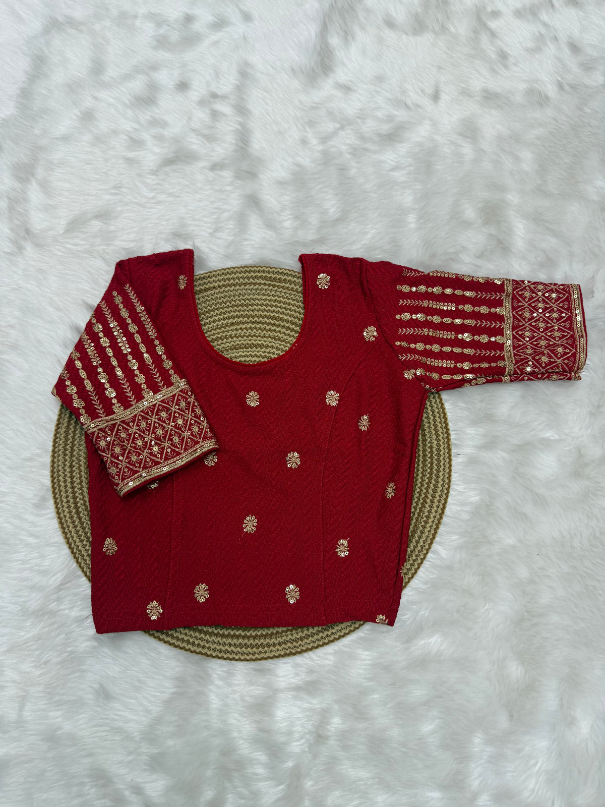DESIGNER STRETCHABLE BLOUSE - RED