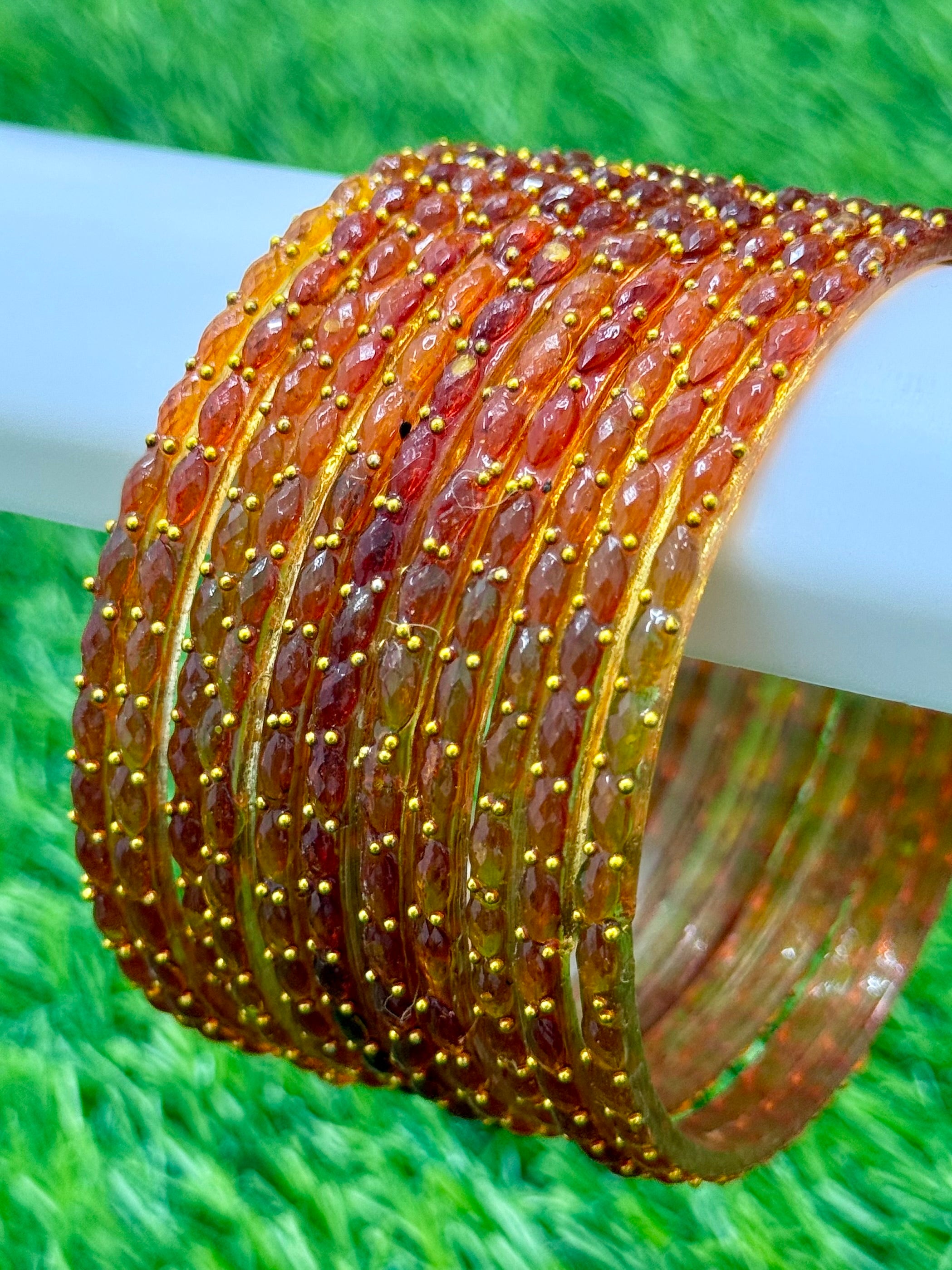 RAINDROP GLASS BANGLES PACK OF 12