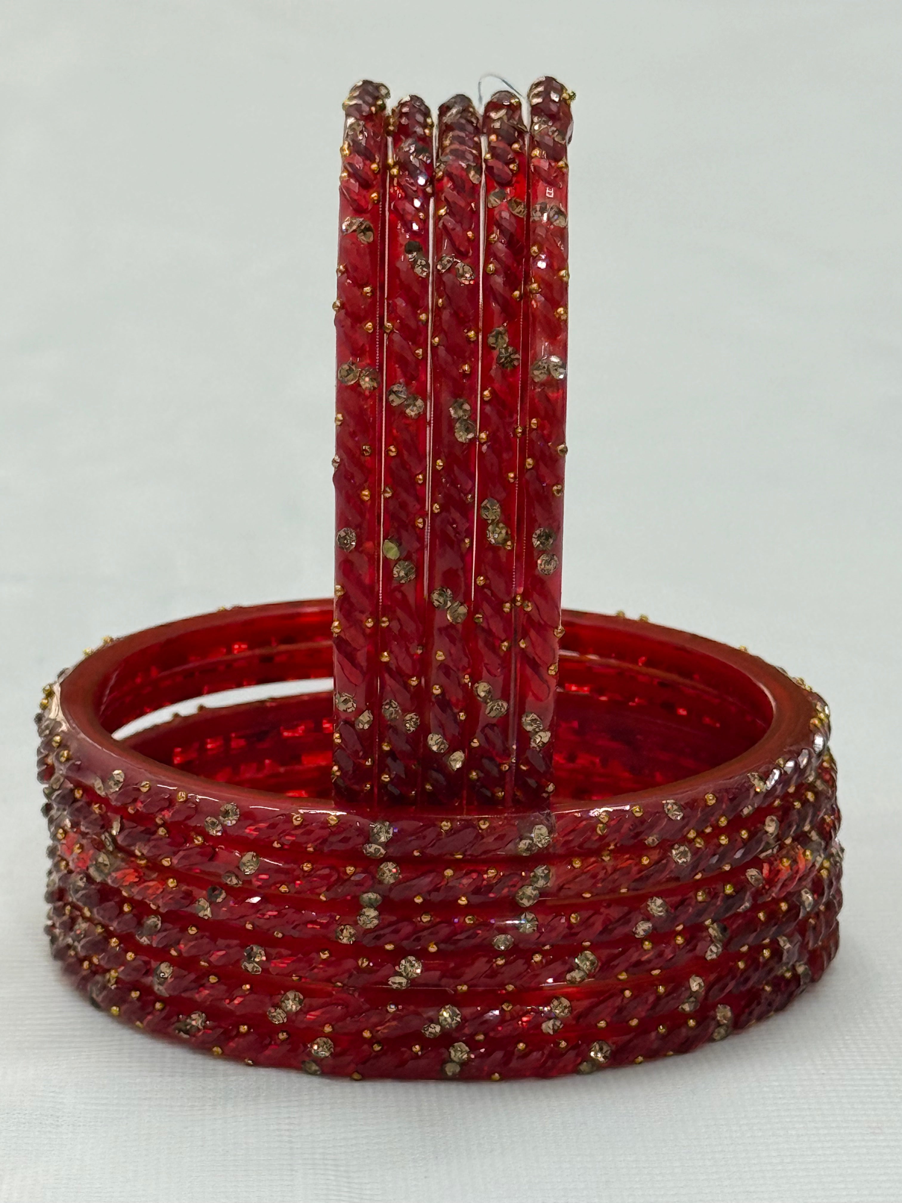 PREMIUM RAINDROP GLASS BANGLES PACK OF 12