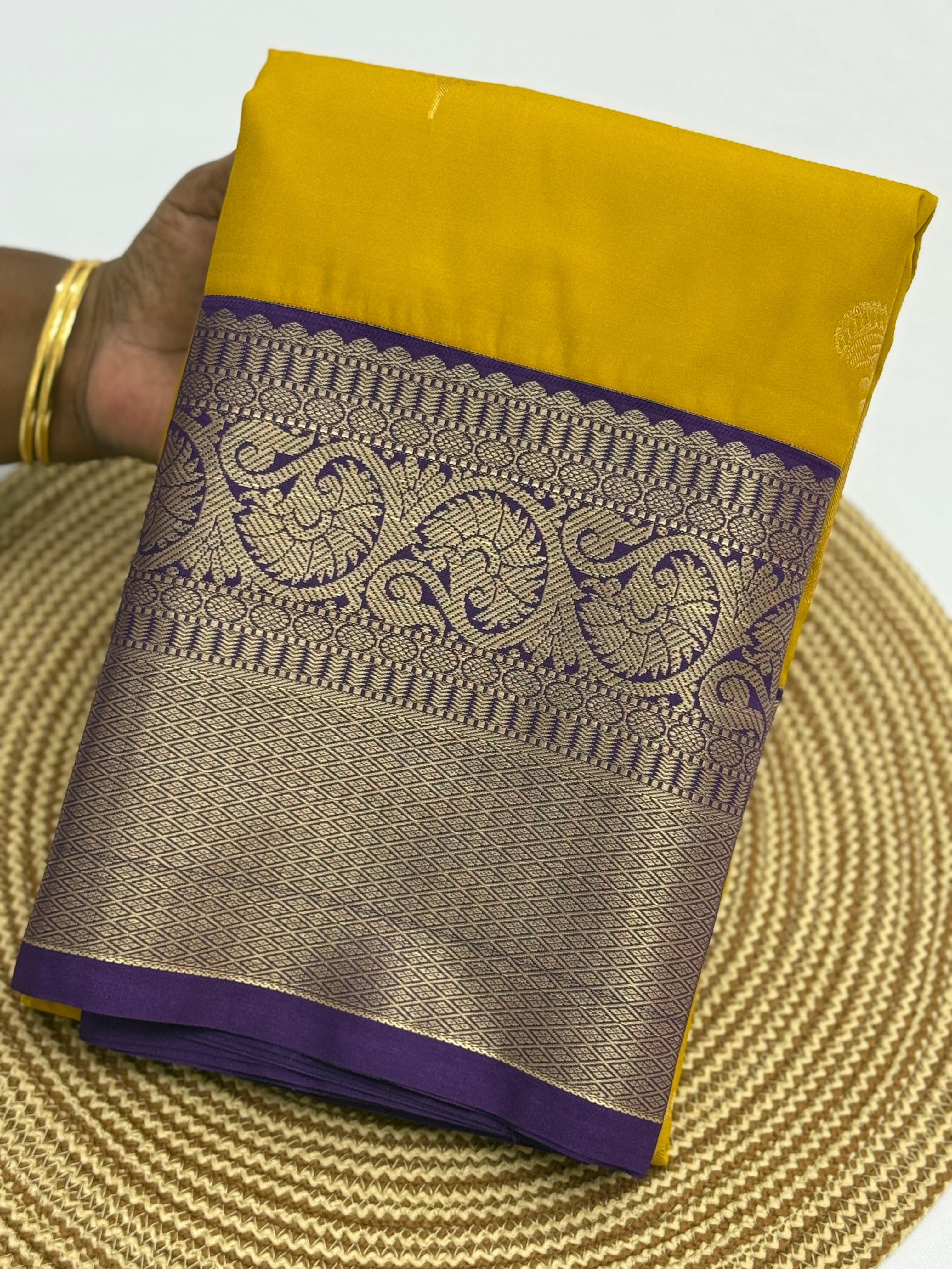 PREMIUM SEMI KANCHI SILK SAREE - AMBER