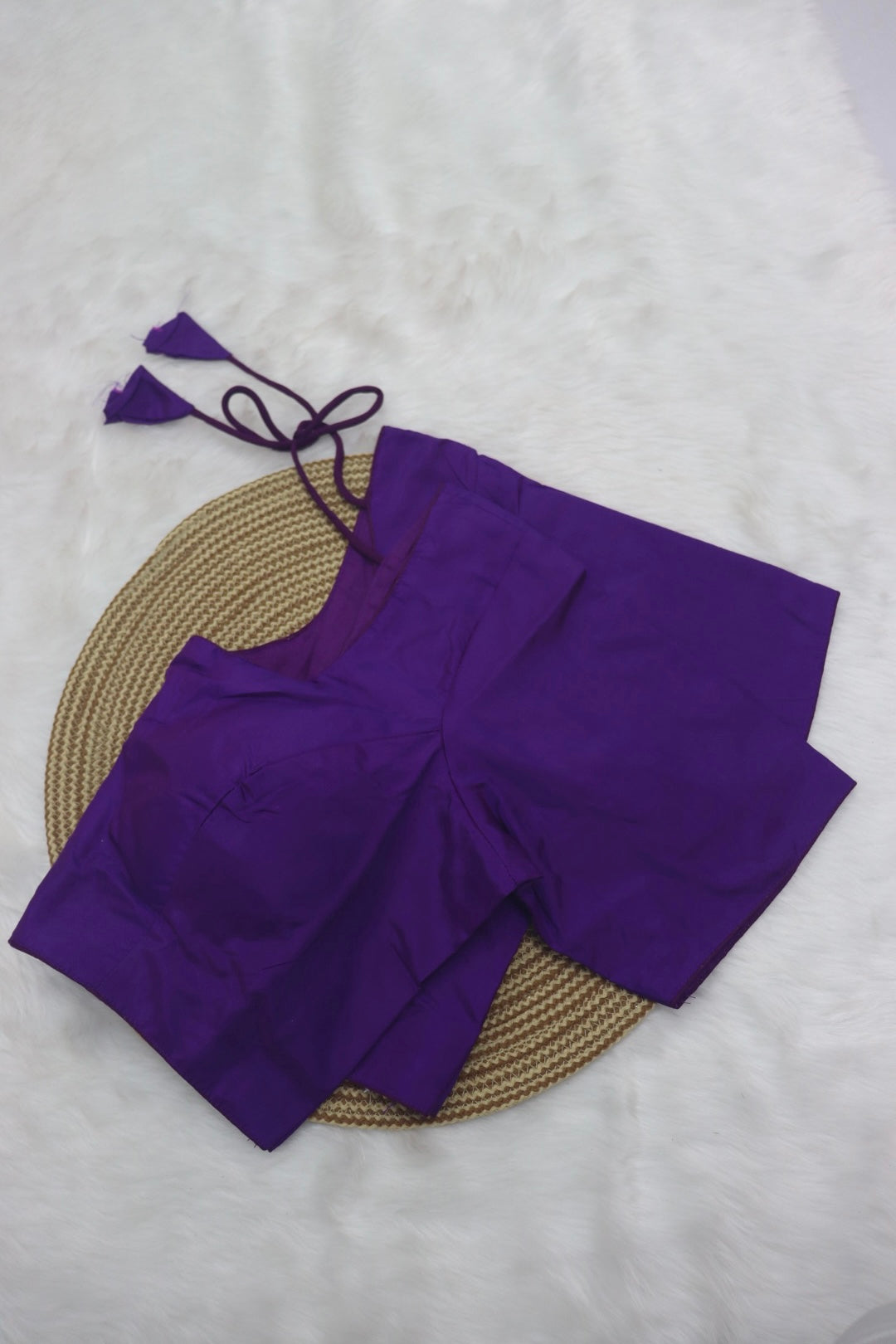 PLAIN SILK READY TO WEAR SAREE BLOUSE - AMETHYSTS