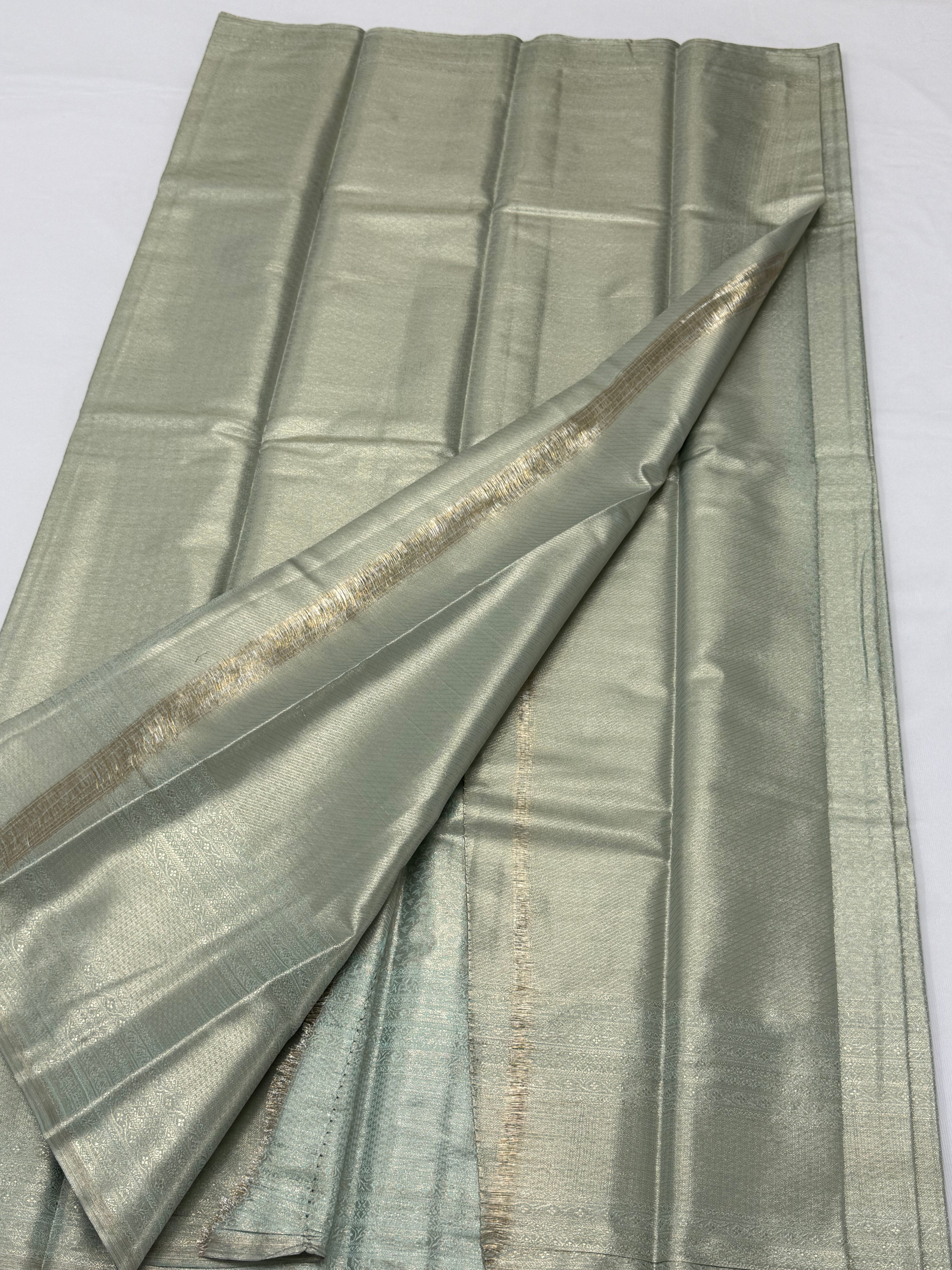 PREMIUM KANCHI TISUSE SILK SAREE - TURQUOISE BLUE
