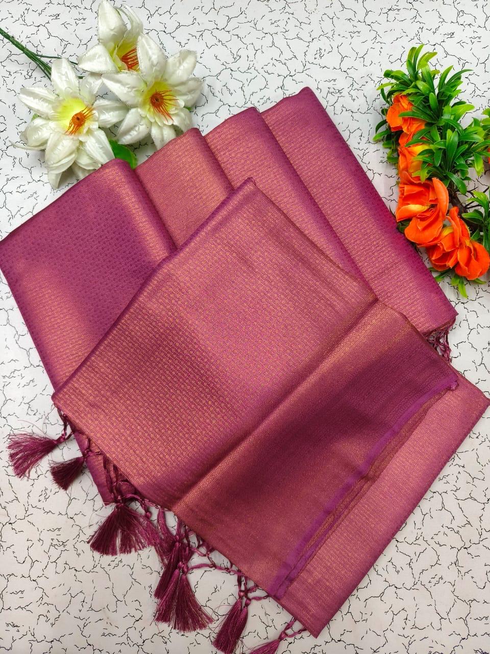 PREMIUM KUBERA PATTU SILK SAREE - BABY PINK
