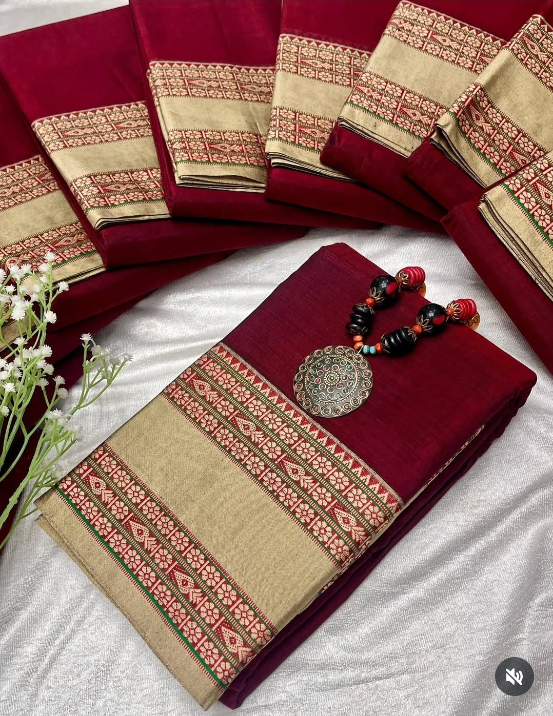 EXCLUSIVE KANCHI COTTON SAREE - MAROON