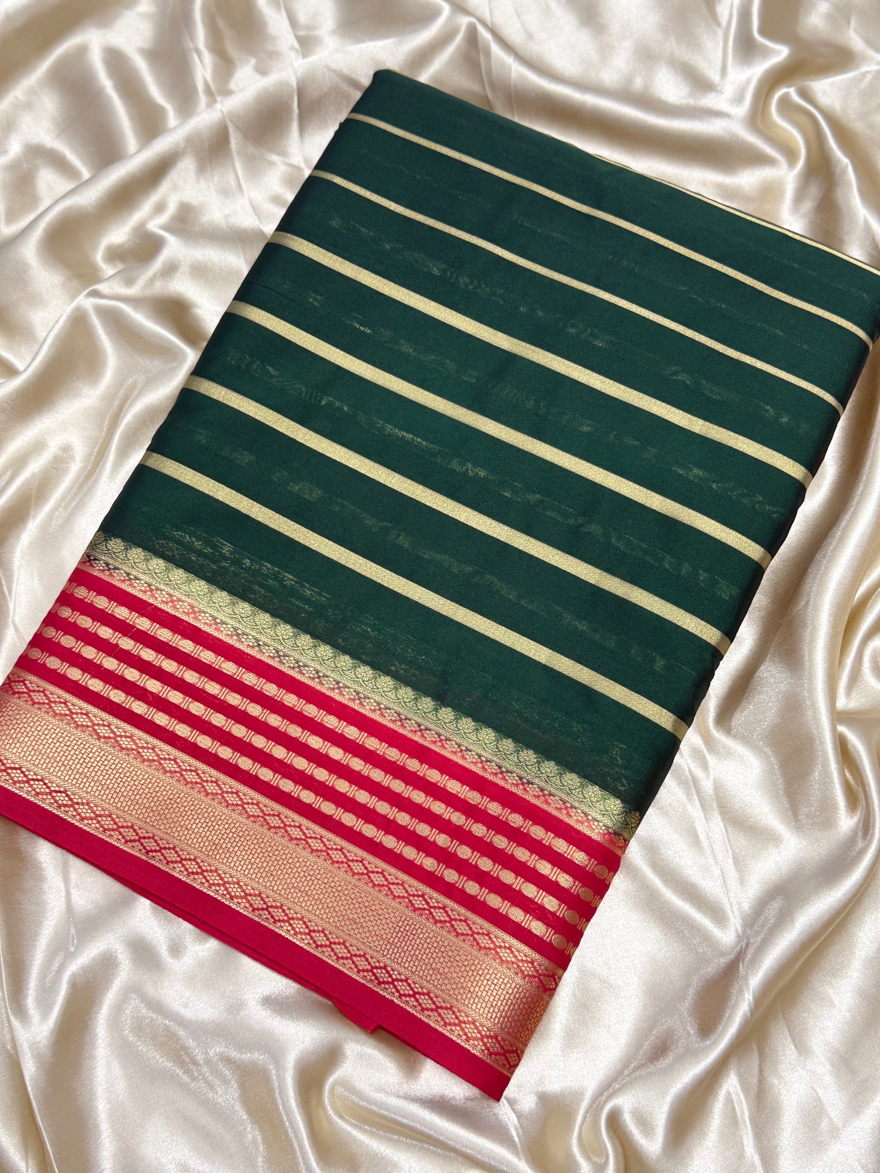 SEMI MYSORE CREPE  SILK SAREE - SACRAMENTO