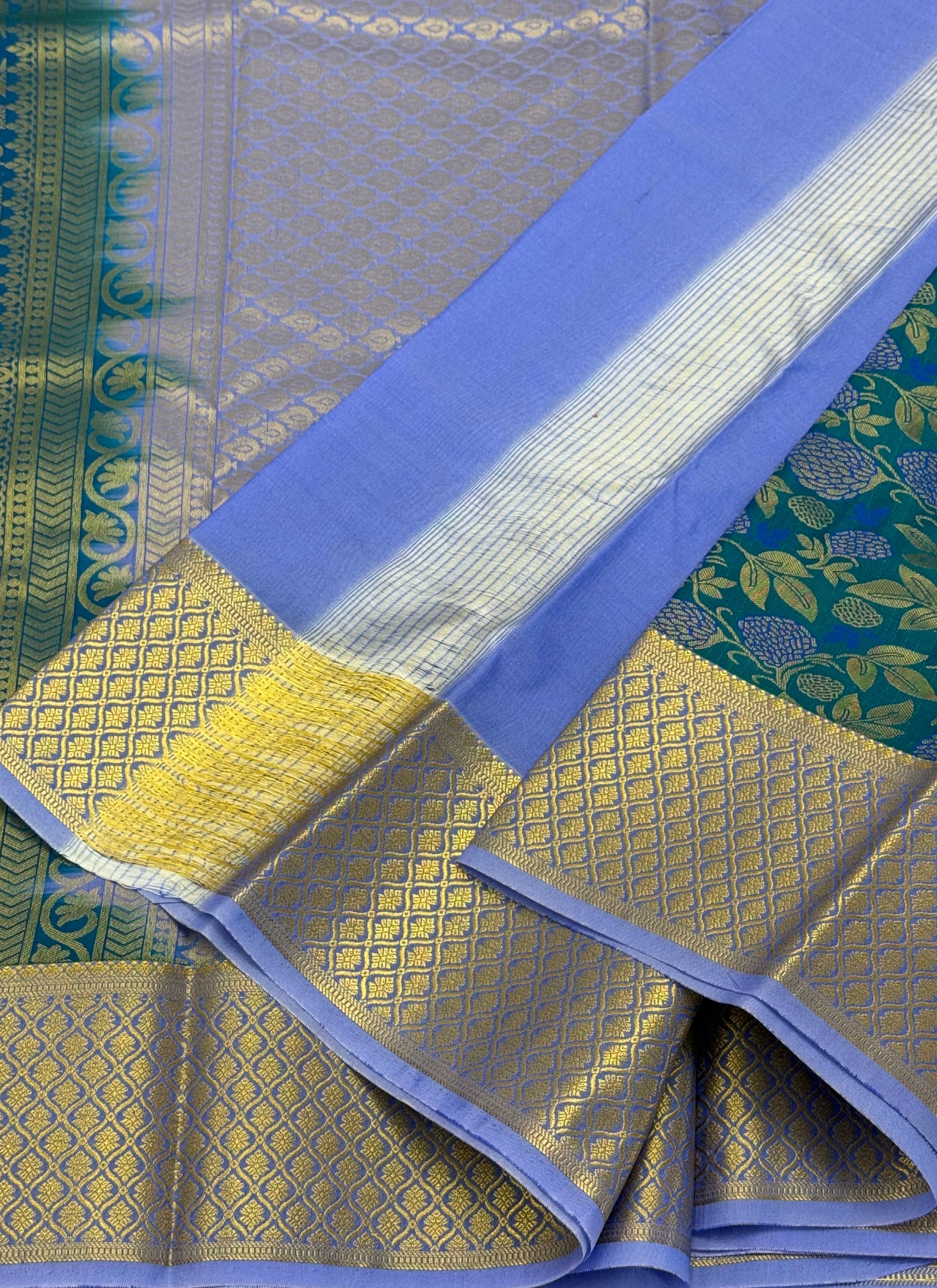 KARUNYA'S SPECIAL PREMIUM  SILK SAREE - TEAL GREEN