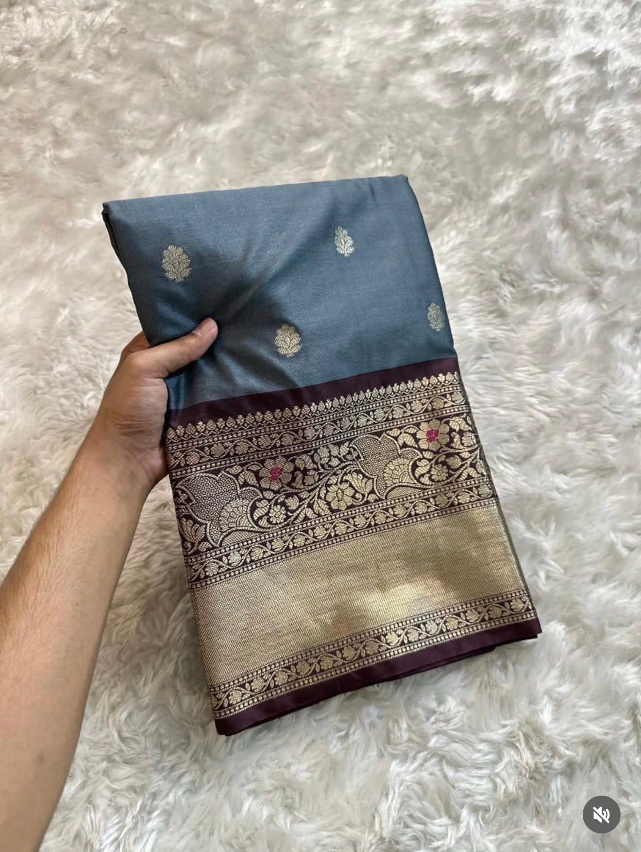 ELITE BANARASI KATAAN SILK SAREE - DEEP PURPLE