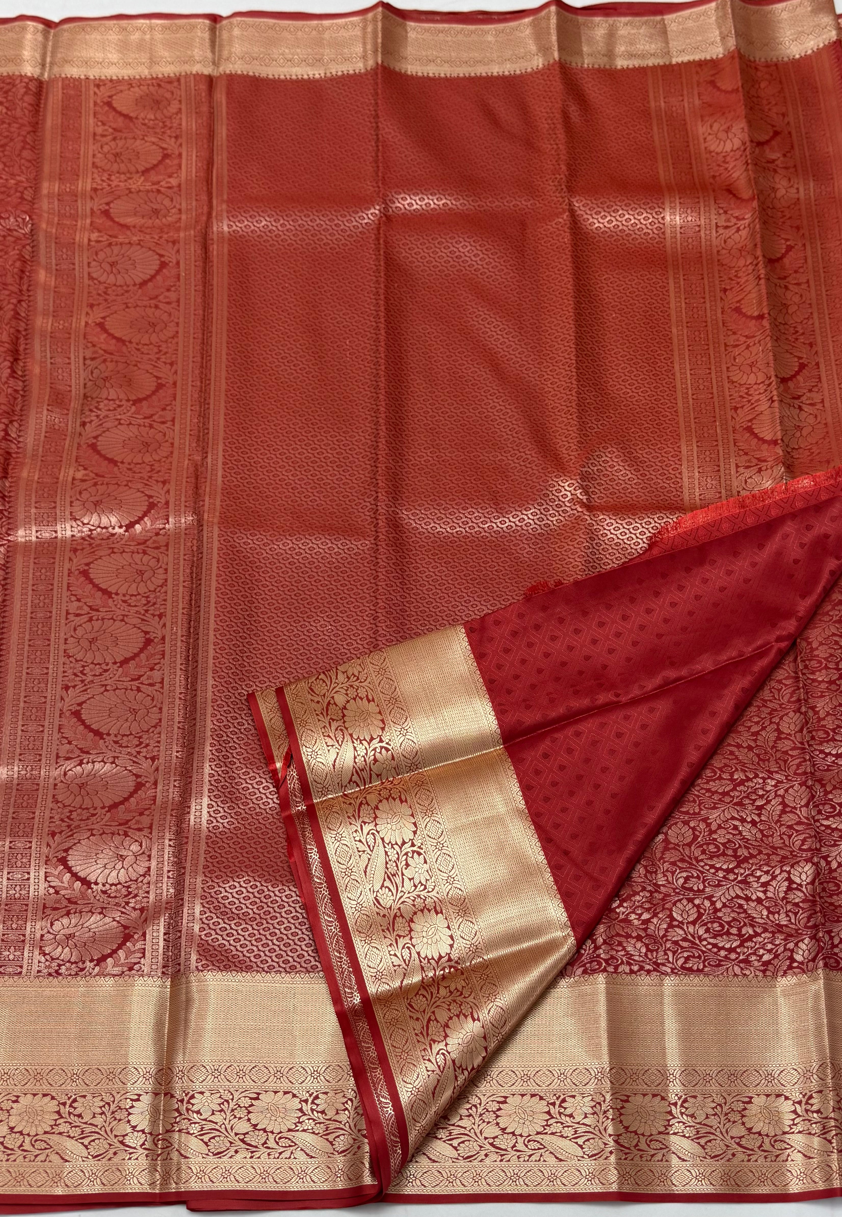 PREMIUM SEMI KANCHI SILK SAREE - ROYAL MAROON