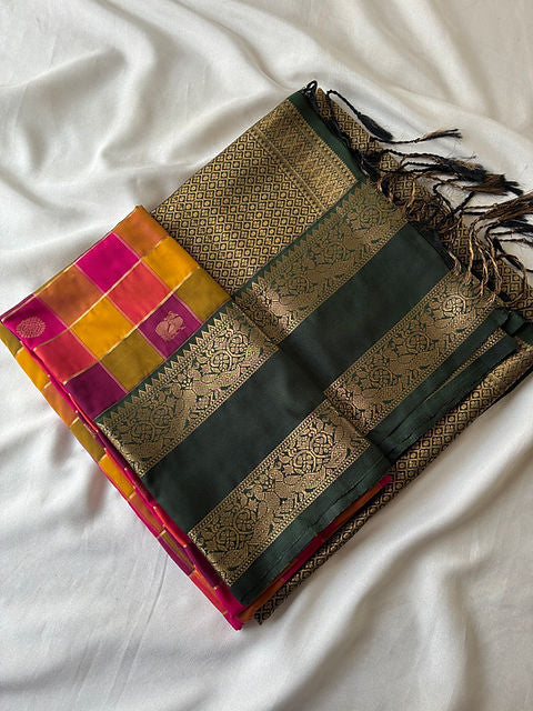 PREMIUM SAMPANGI PINK GREEN PAALUM PAZHAMUM SAREE
