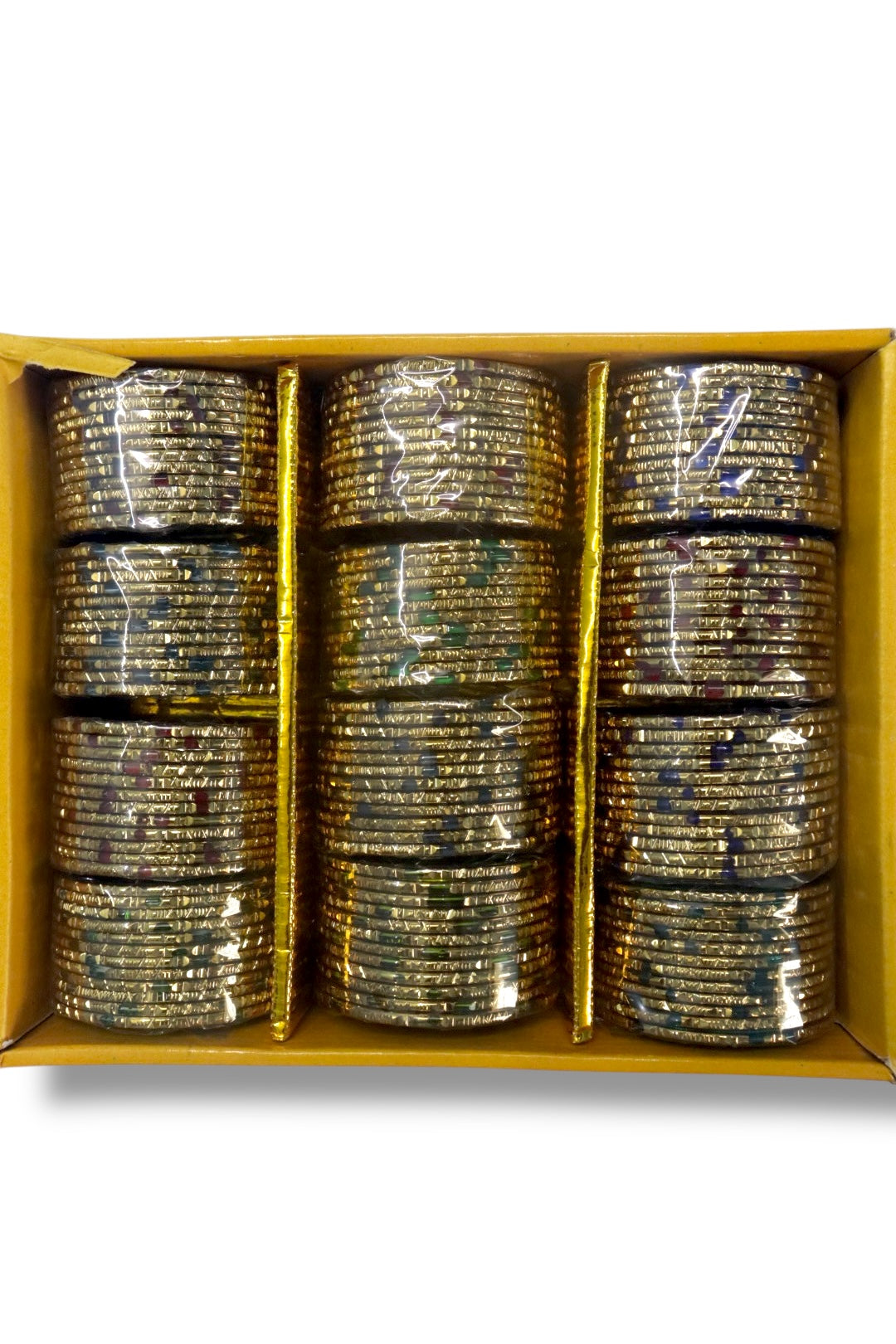 TRADITIONAL BABY SHOWER GLASS BANGLES - MULTI COLOUR MIX (BOX OF 144 PCS)