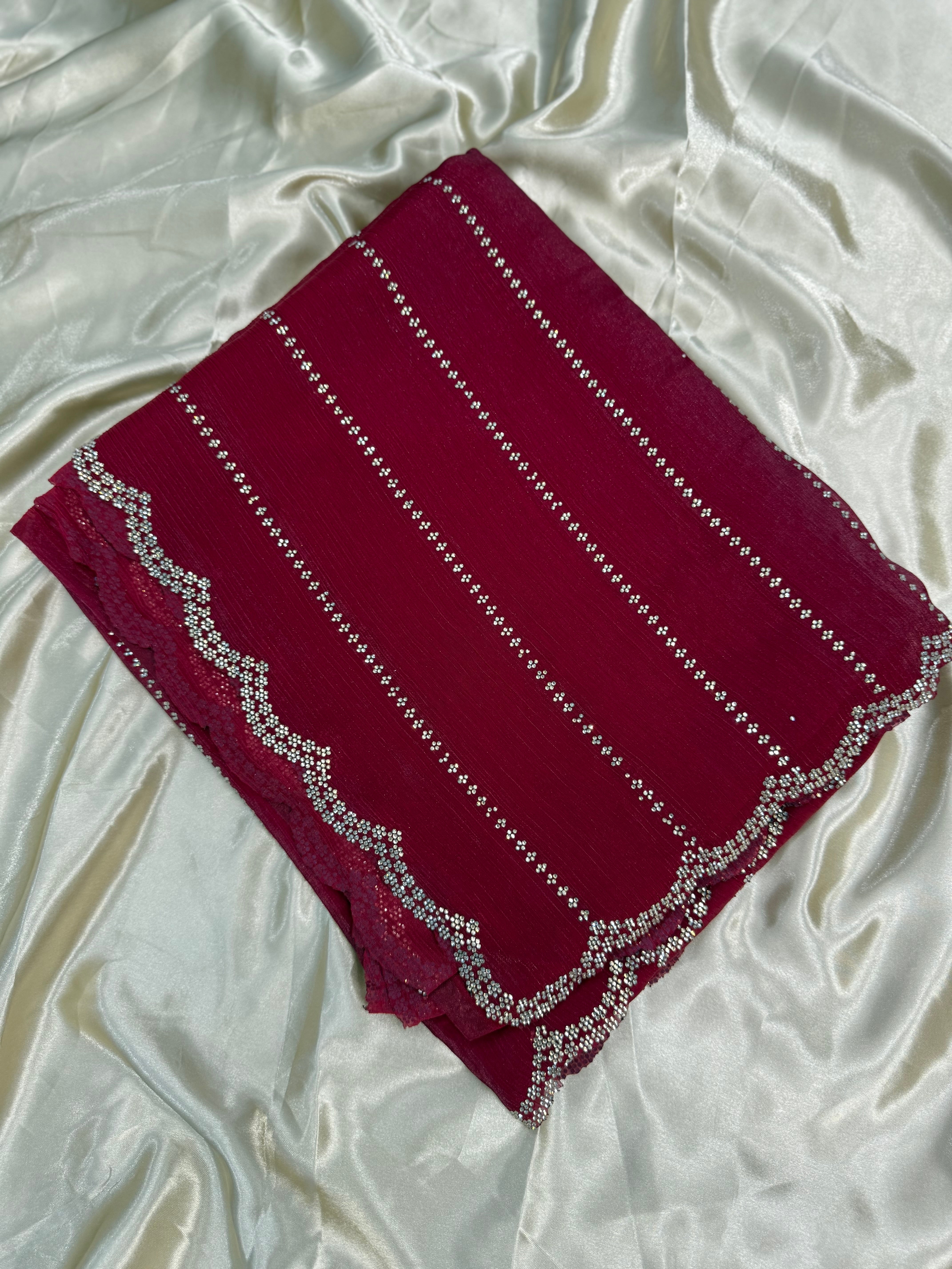 PREMIUM DESIGNER FANCY SAREE - RASPBERRY PINK