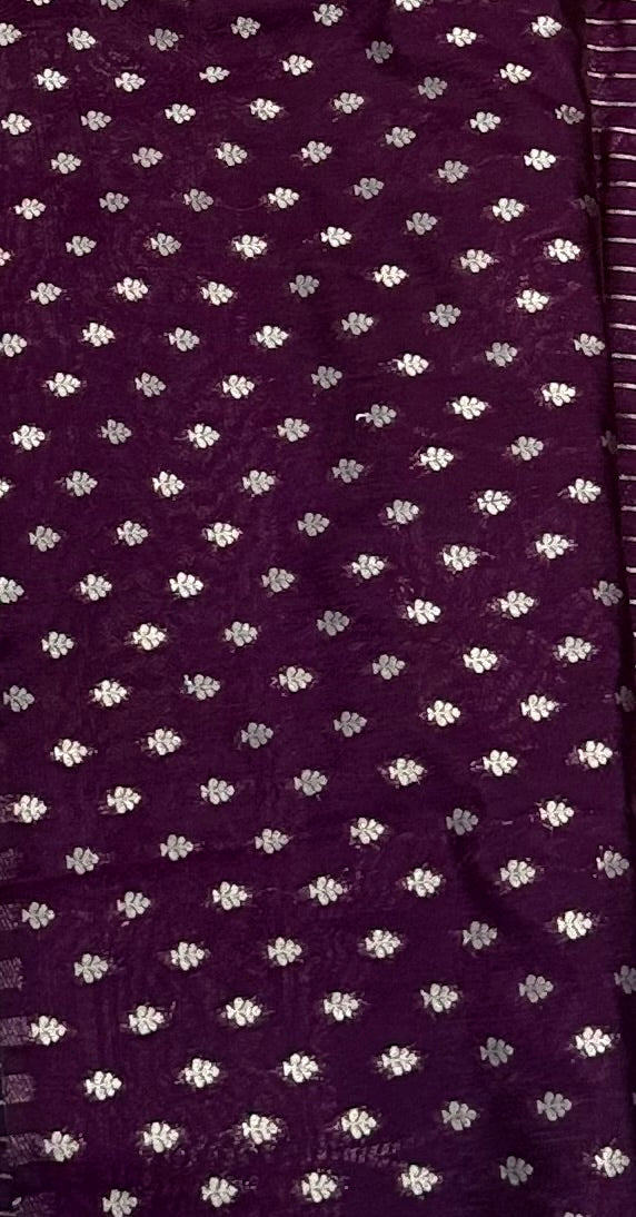 DUPION SOFT SILK SAREE - WINE
