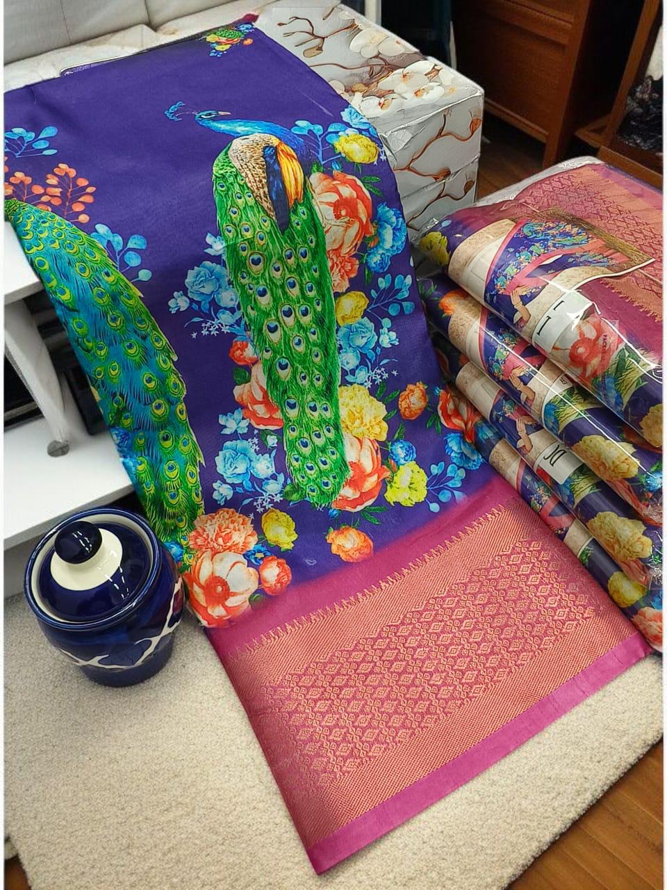 DIGITAL DOLA FANCY SELF BORDER SAREES