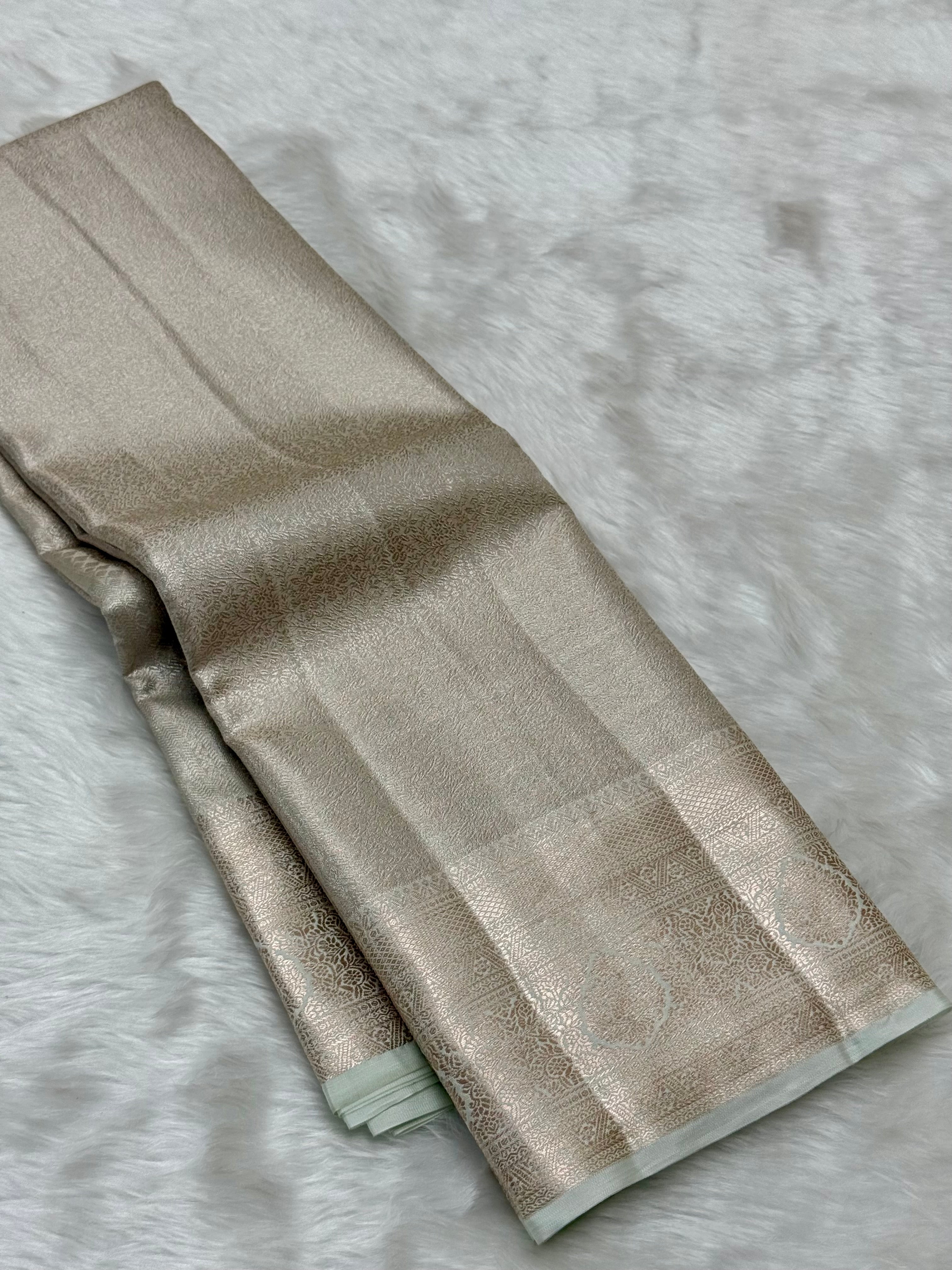 PREMIUM SEMI KANCHI TISSUE SILK SAREE - CREAM
