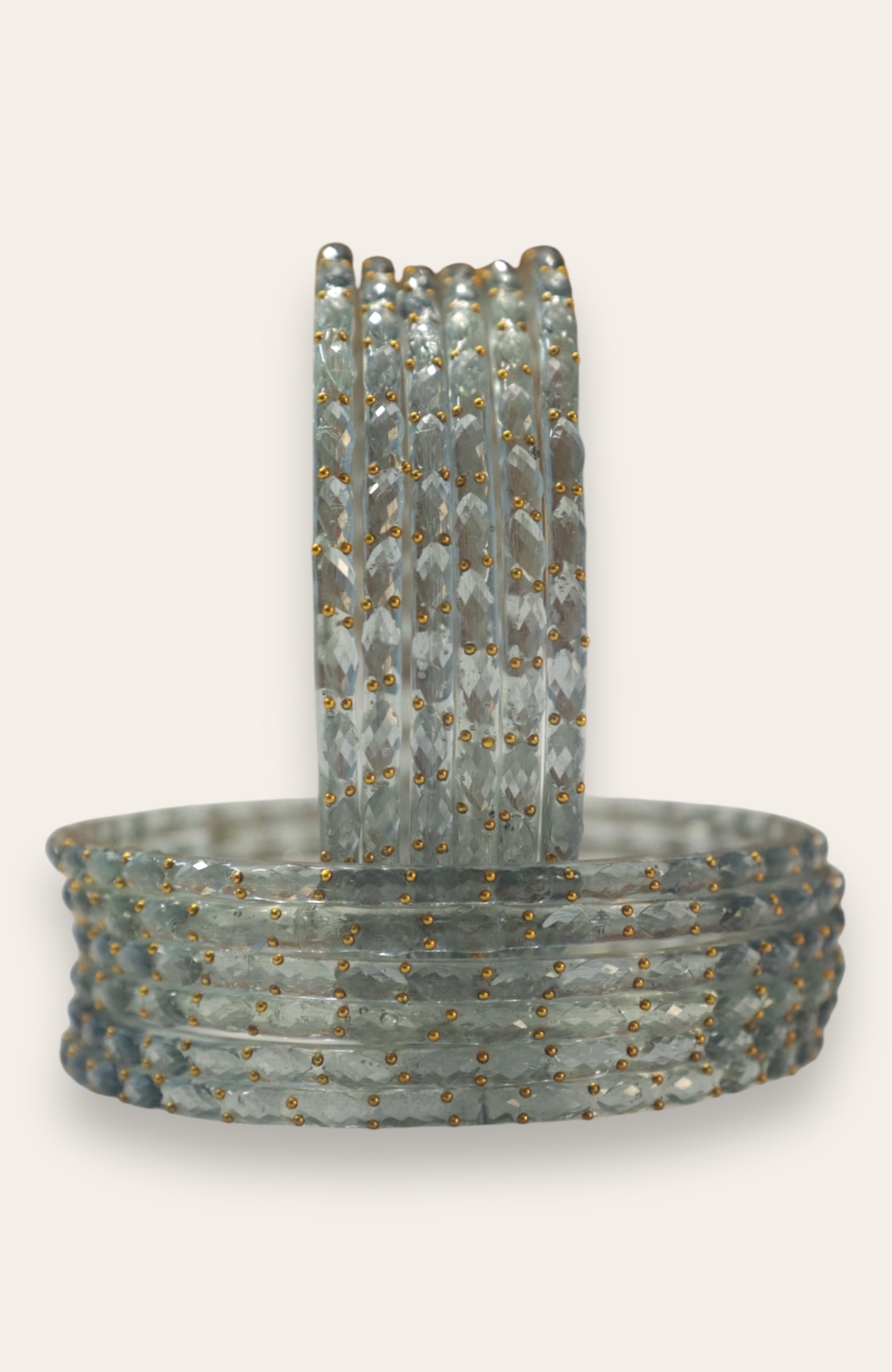 RAINDROP GLASS BANGLES PACK OF 12