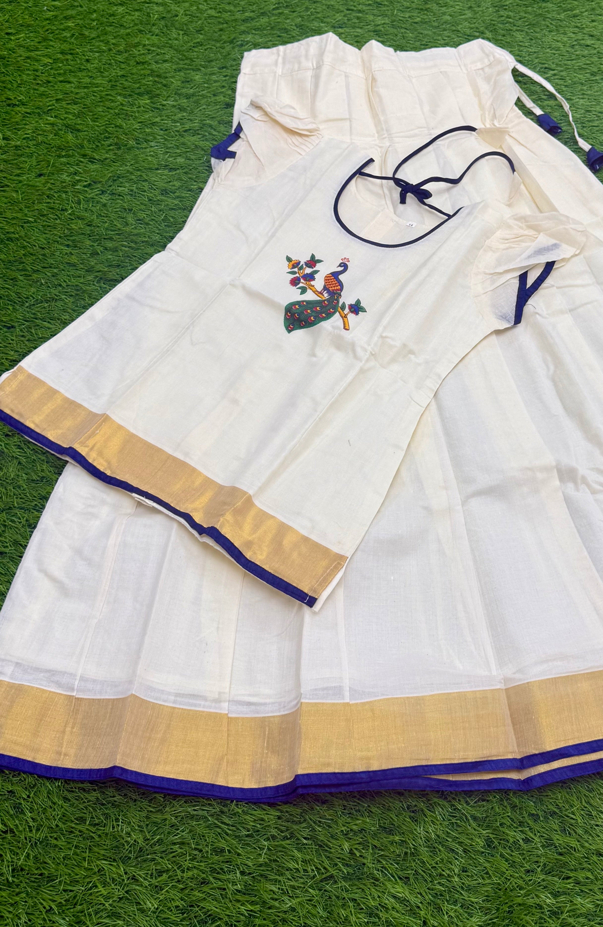 GIRLS TRADITIONAL  PRINTED TOP & SKIRT