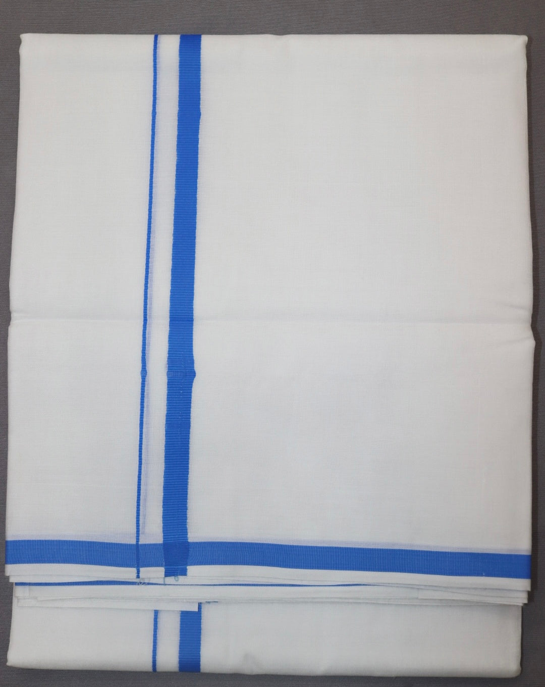 MEN'S DOUBLE DHOTI WHITE WITH FANCY BORDER