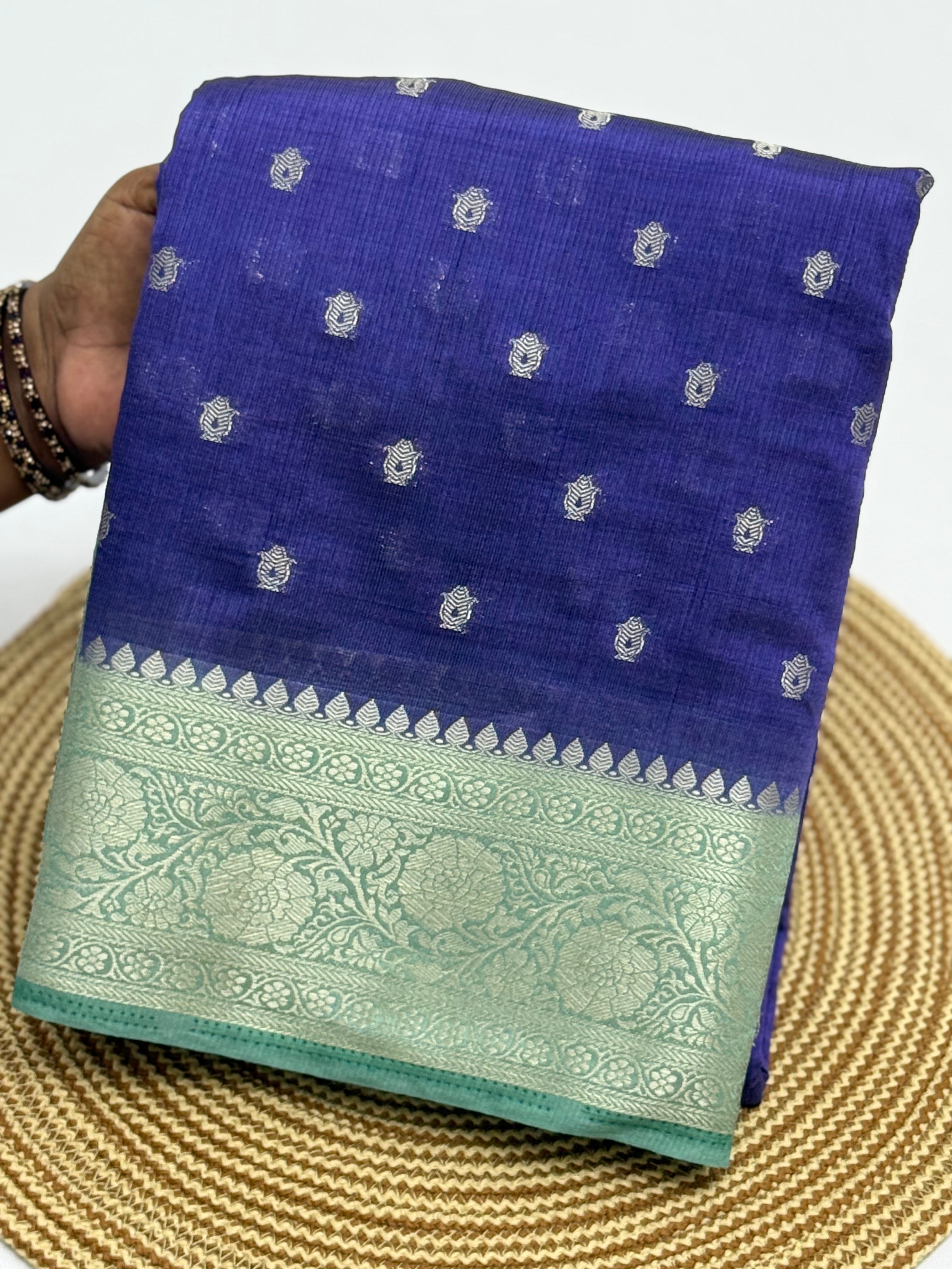 BEAUTIFUL TUSSAR SILK SAREE - BLUE