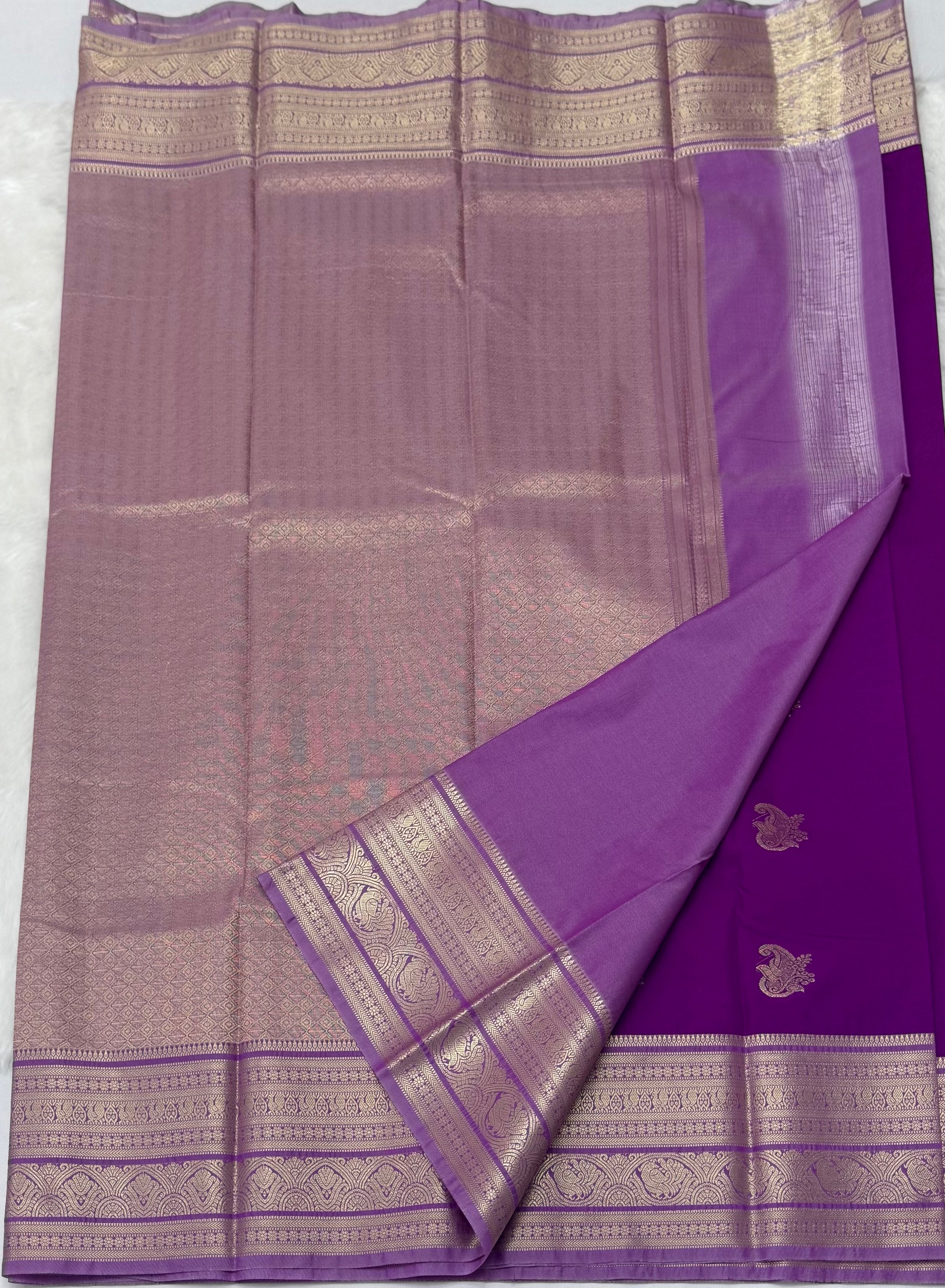 PREMIUM SEMI KANCHI SILK SAREE - VIOLET