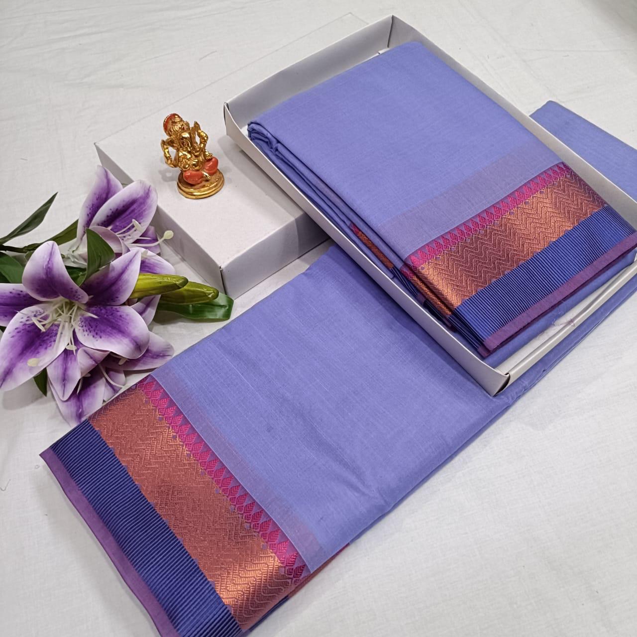 PREMIUM SILK COTTON SAREE - LAVENDER