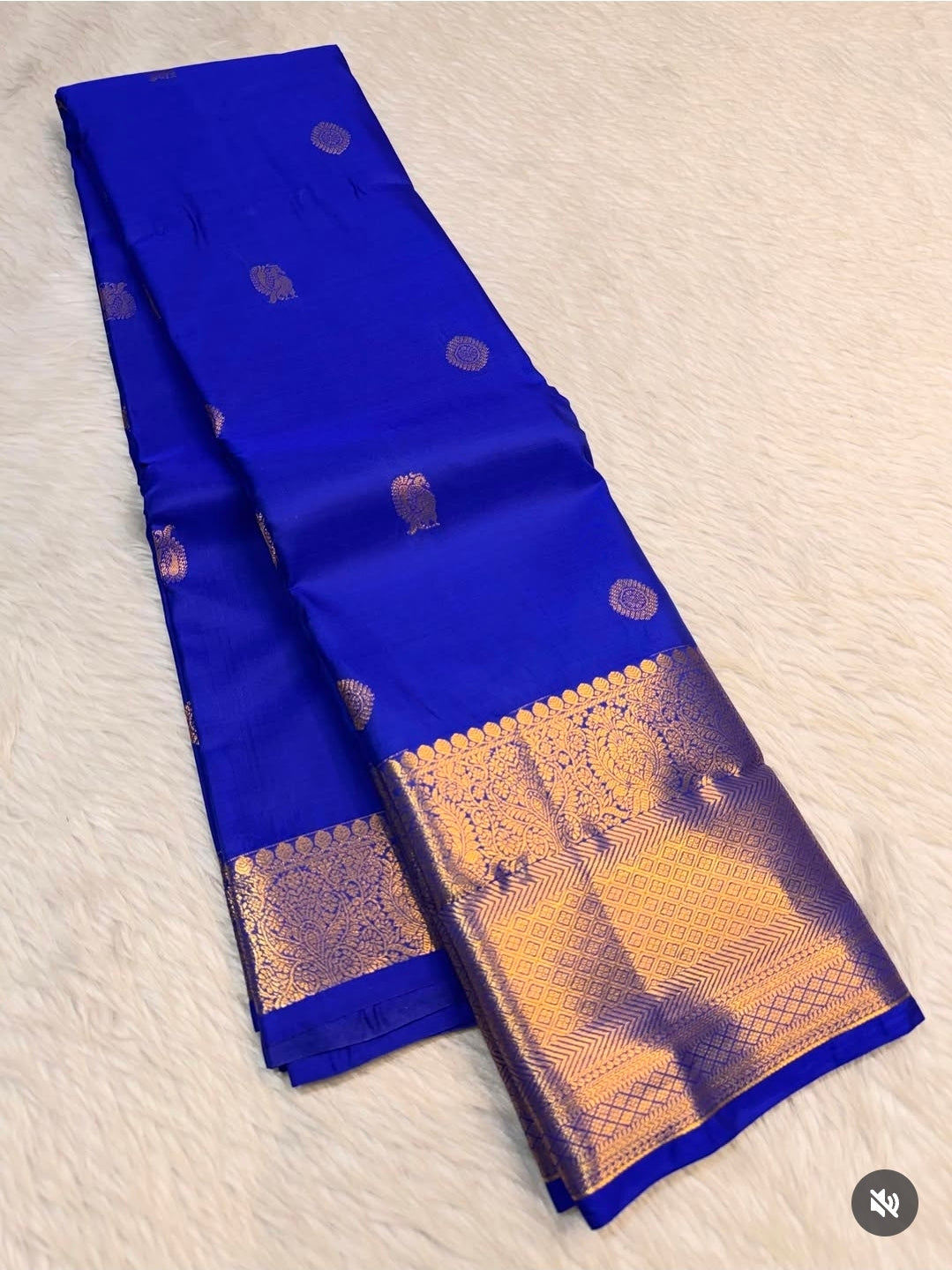 PREMIUM SEMI KANCHI SILK SAREE - ROYAL BLUE