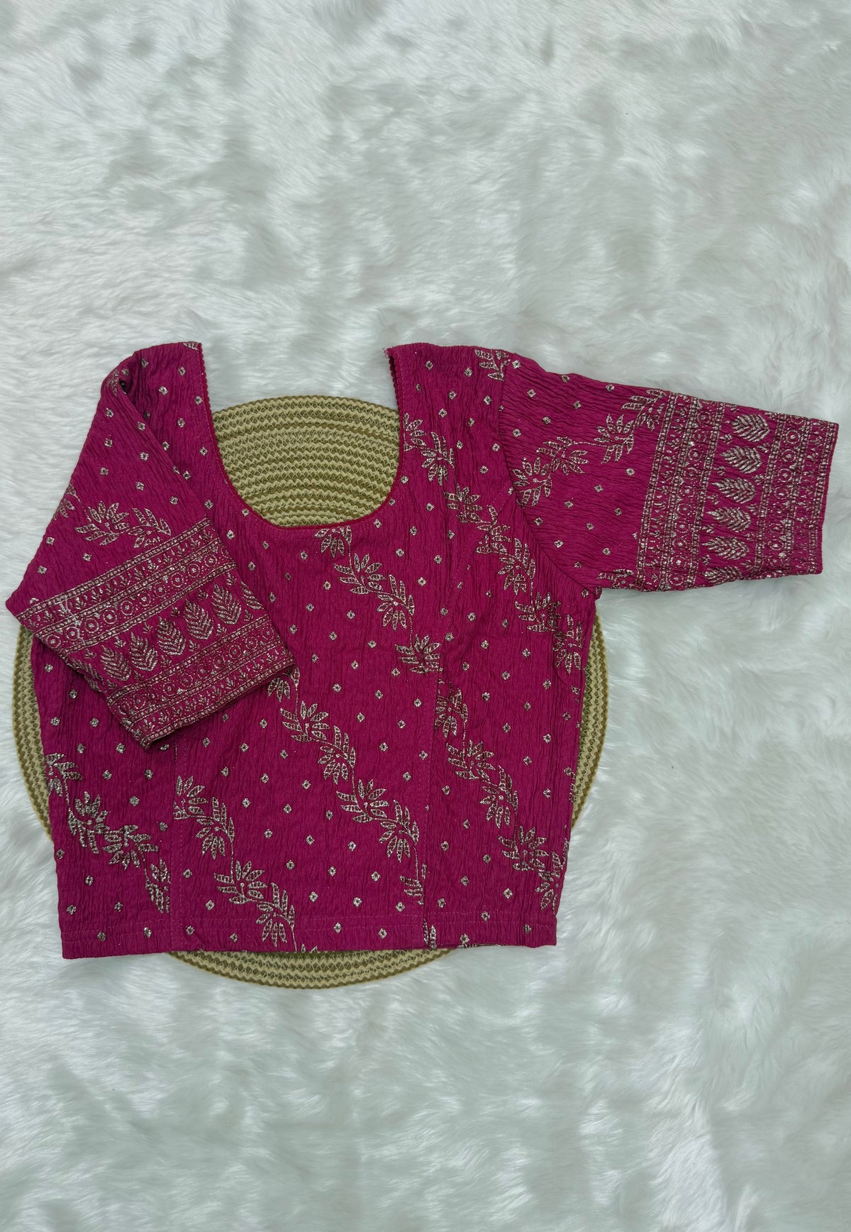 FLORAL PRINTED STRETCHABLE BLOUSE - PINK