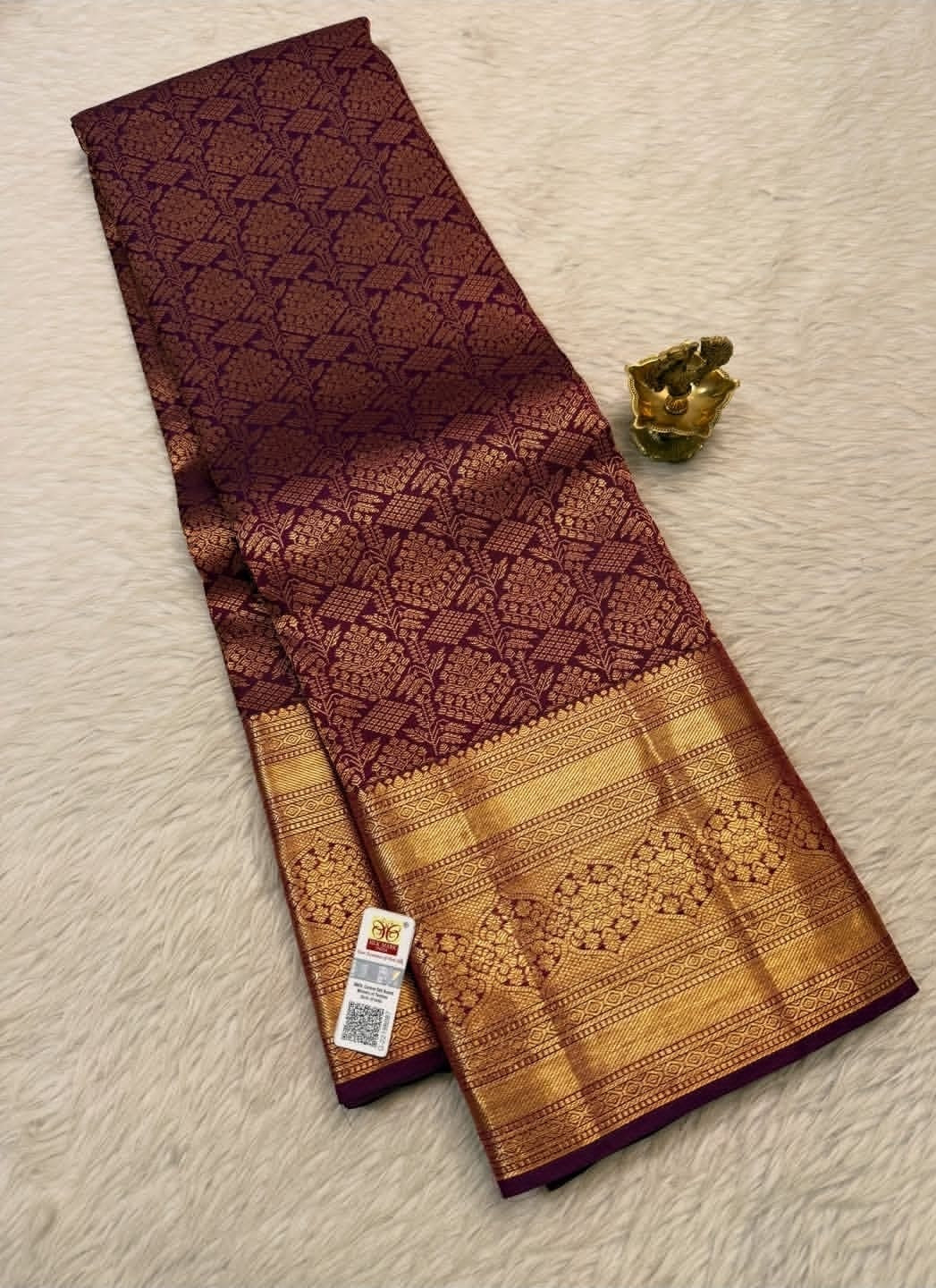KANCHIPURAM PURE SILK SAREE | SILKMARK® CERTIFIED - DEEP WINE