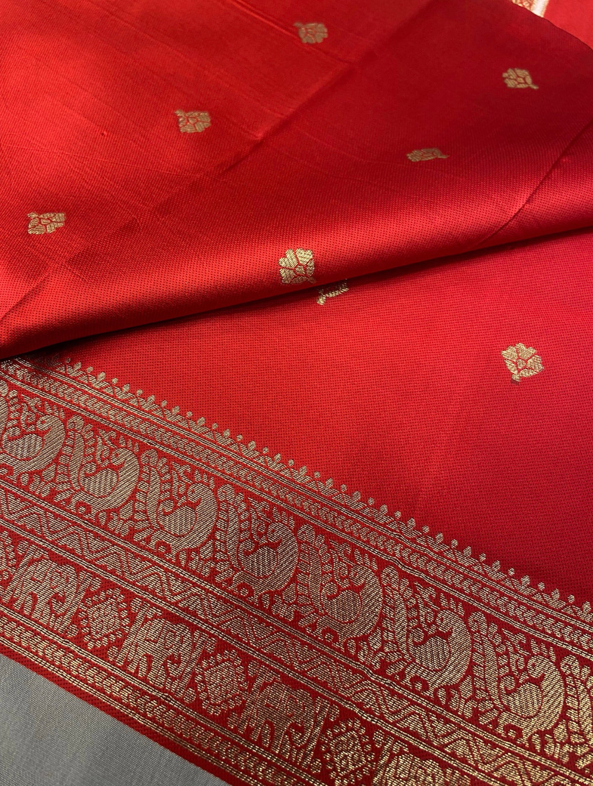 PREMIUM SEMI KANCHI SILK SAREE - RED