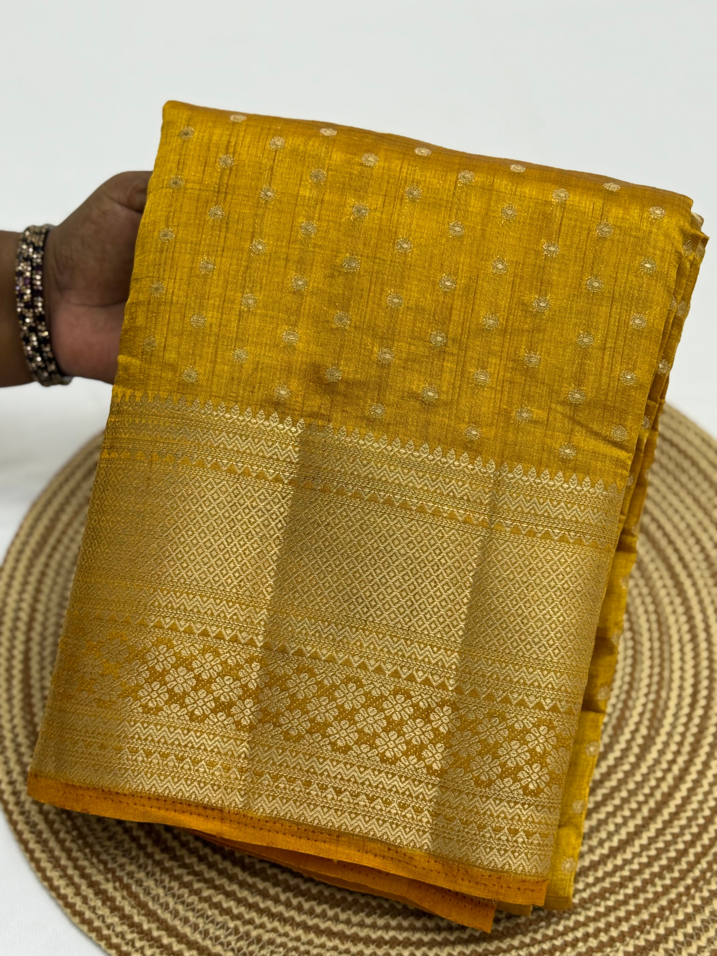 EXCLUSIVE TUSSAR SILK SAREE - AMBER