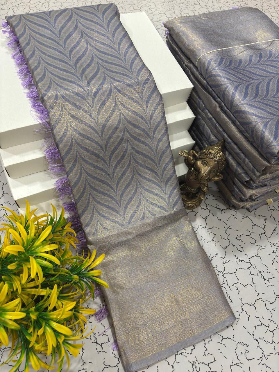 PURE DIGITAL SOFTY SAREE - GREY